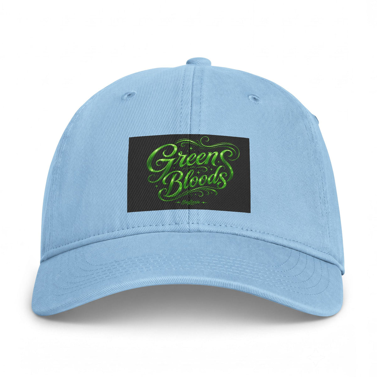Green Bloods Script Cap — Washed Coastal Dad Hat