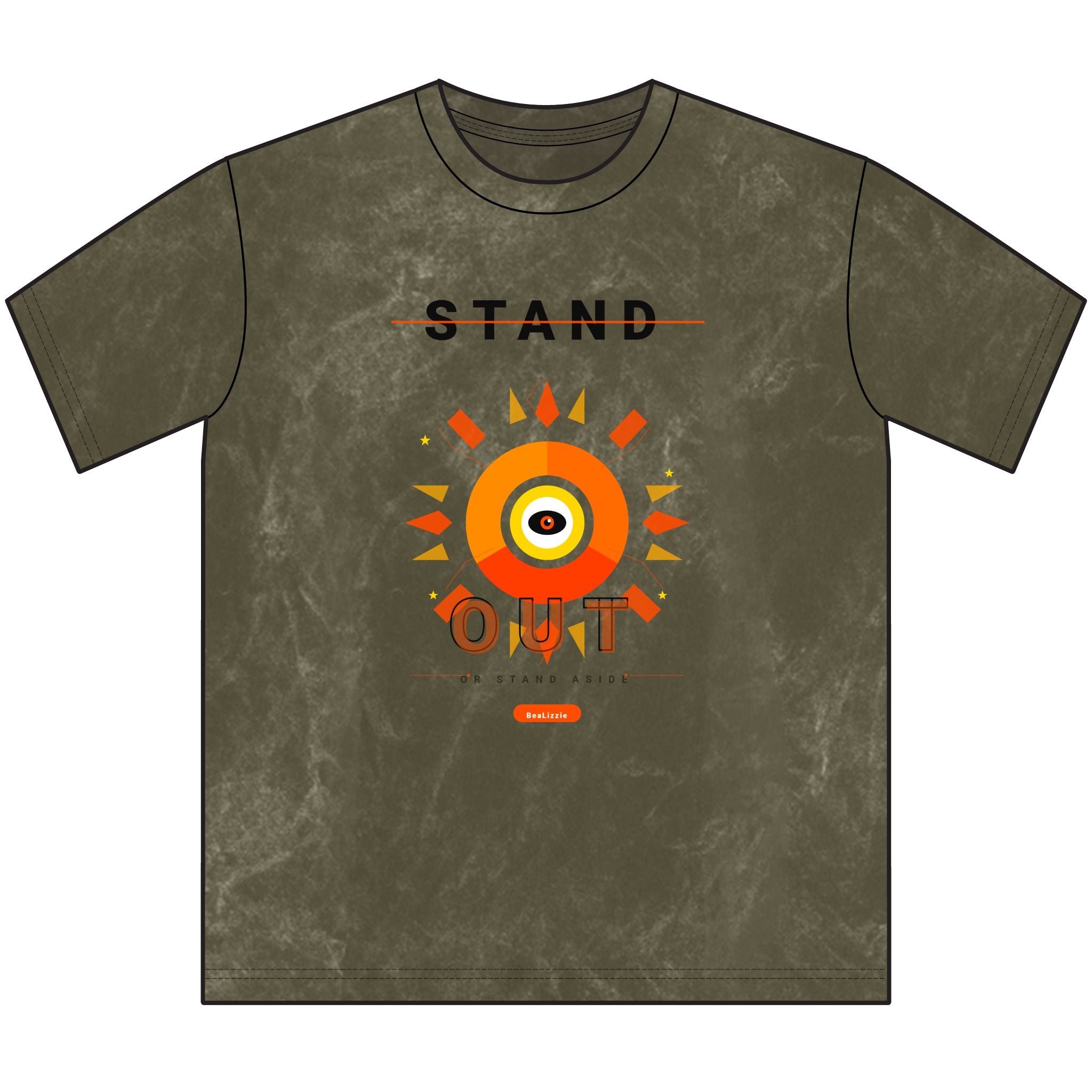 Stand Out Vintage Crewneck Tee — Retro Sunburst Graphic