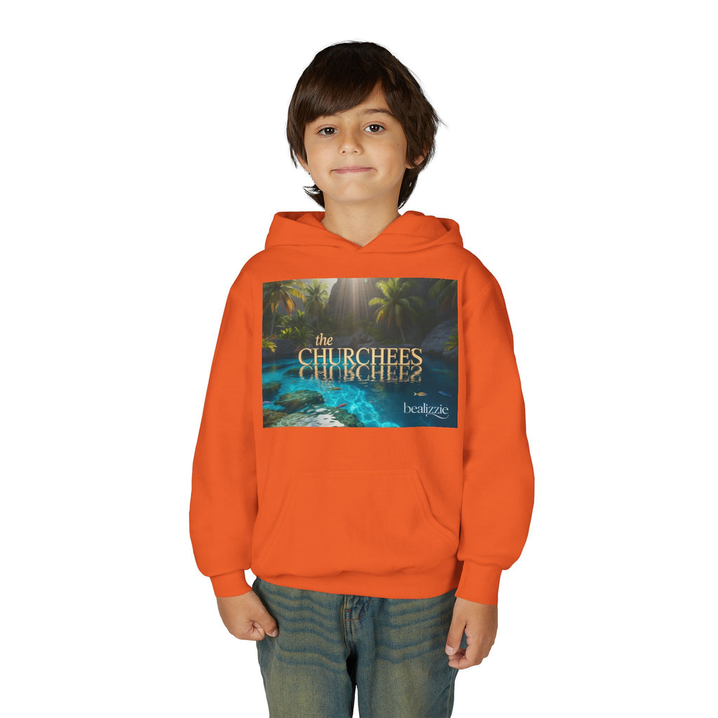 Sweat à capuche enfant – Sweat-shirt à motif piscine tropicale « The CHURCHEES »
