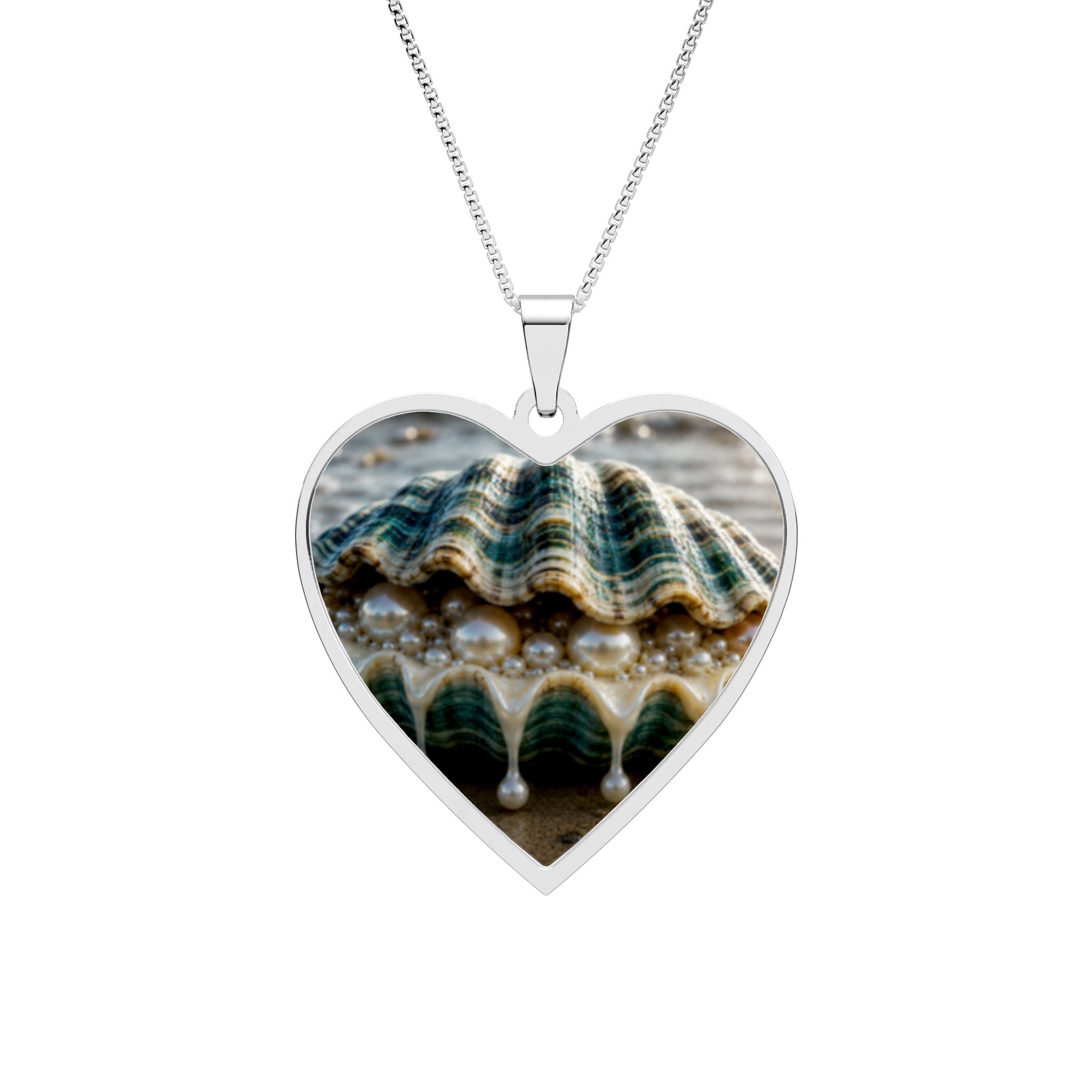 Heart Photo Pendant Necklace — Custom Picture Heart Frame in Gold or Silver
