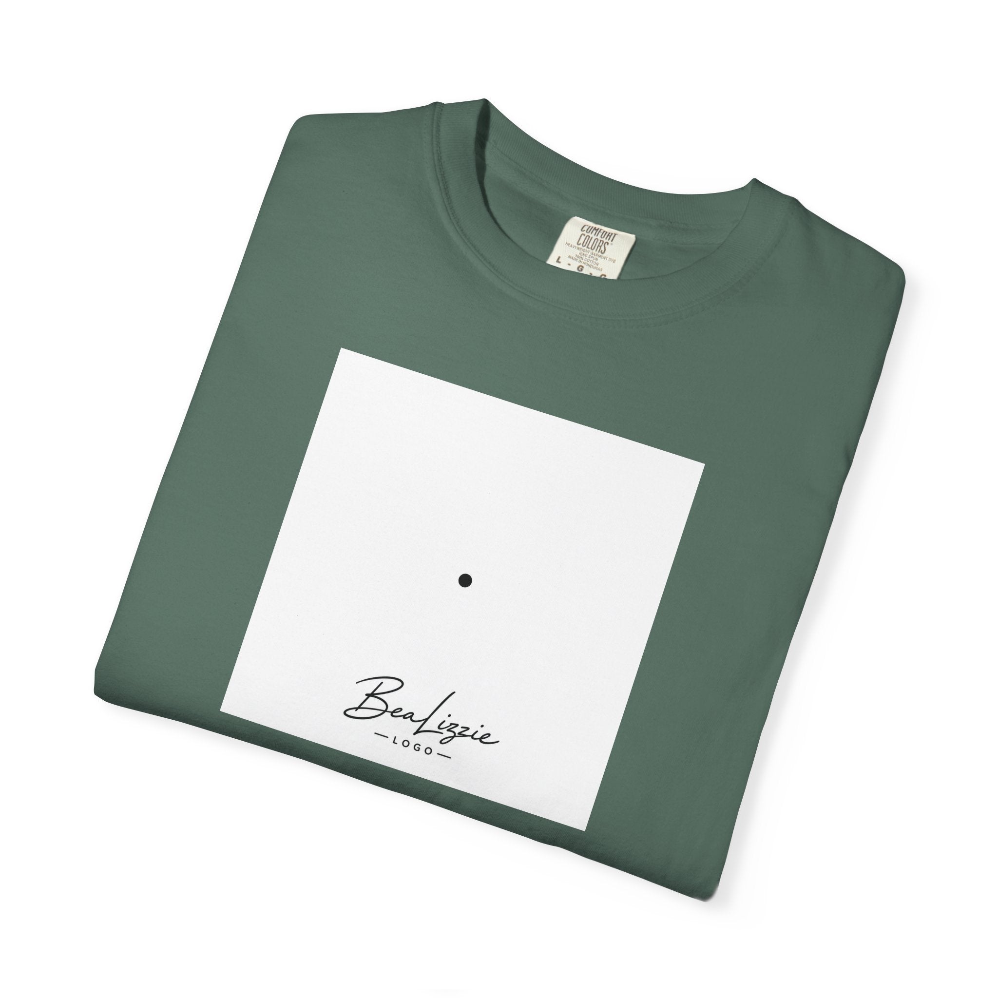 Minimalist "Breathe" Script T-Shirt — Small Center Dot Design