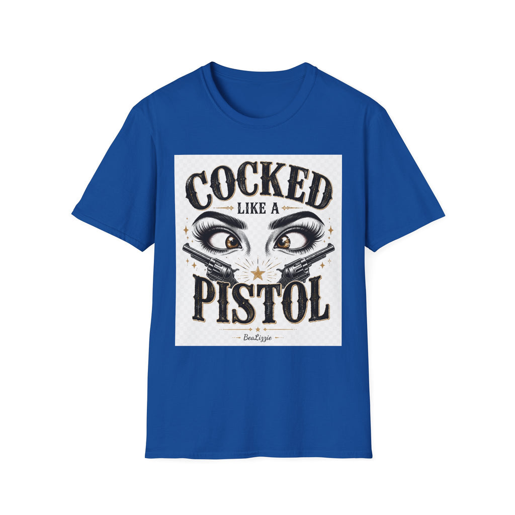 Cocked Like a Pistol T-Shirt — Retro Western Eyelash Graphic Tee