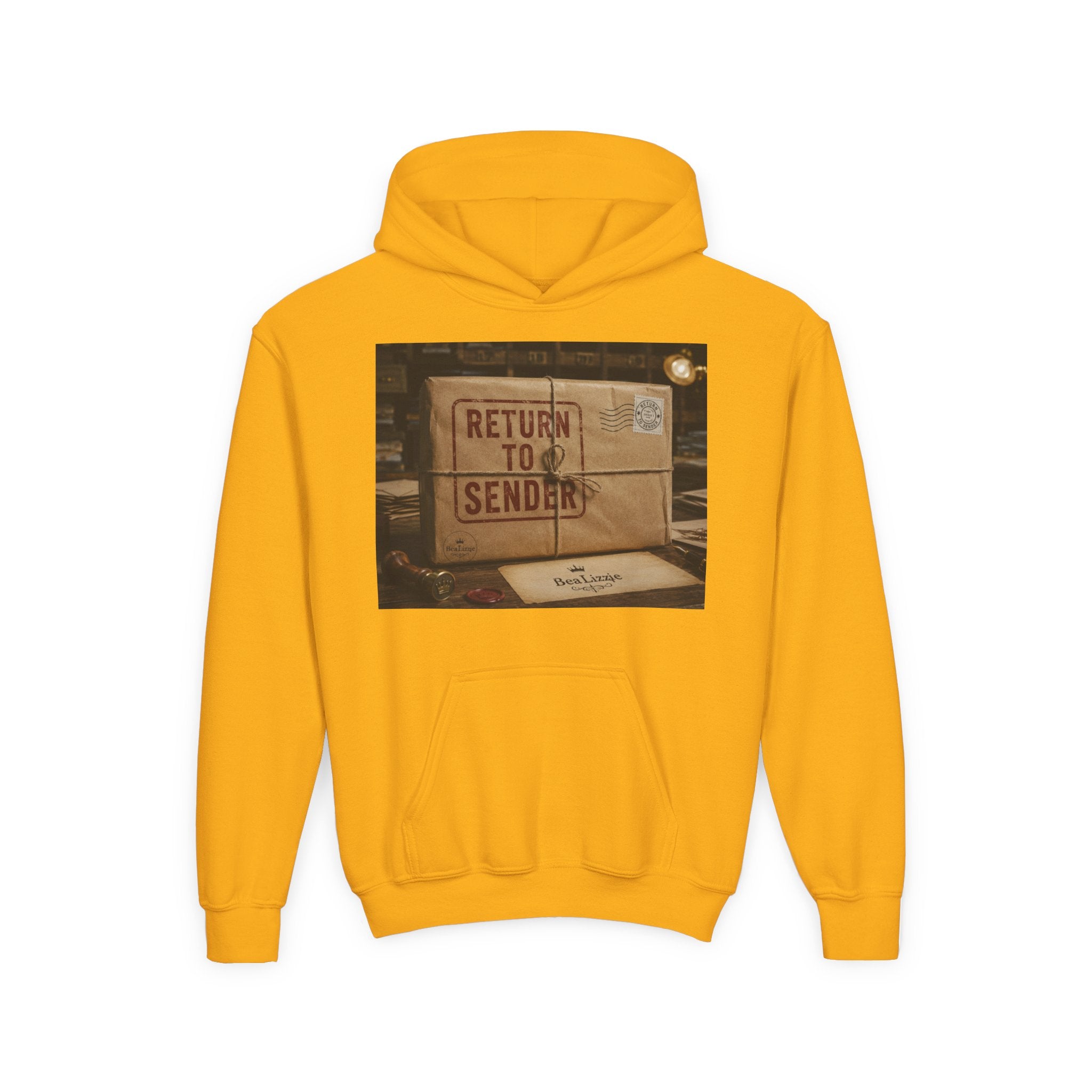 Youth Hoodie – 'Return to Sender' Vintage Mailbox Graphic