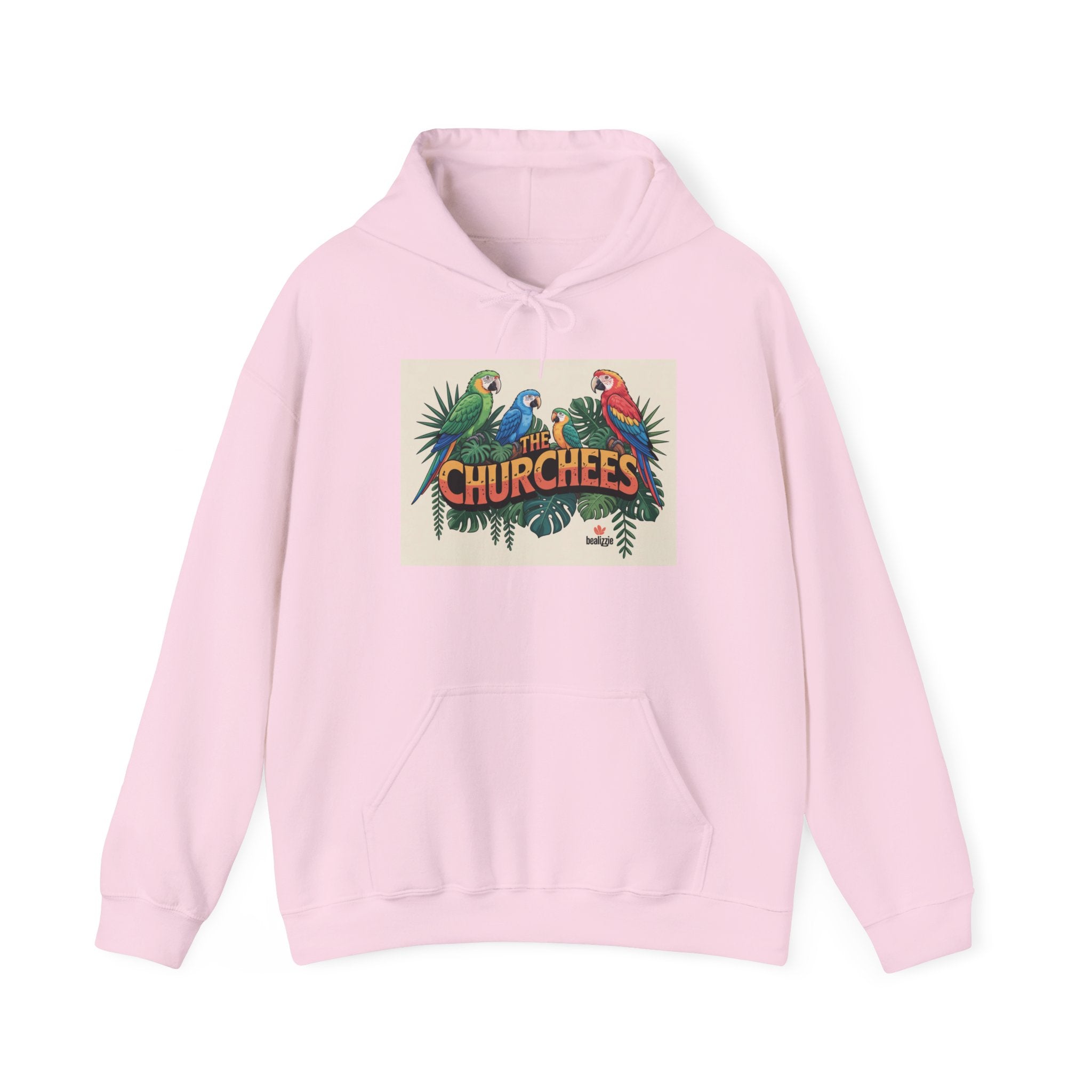 Sweat à capuche « CHURCHEES » Perroquet Tropical – Pull graphique d'oiseau insulaire vintage