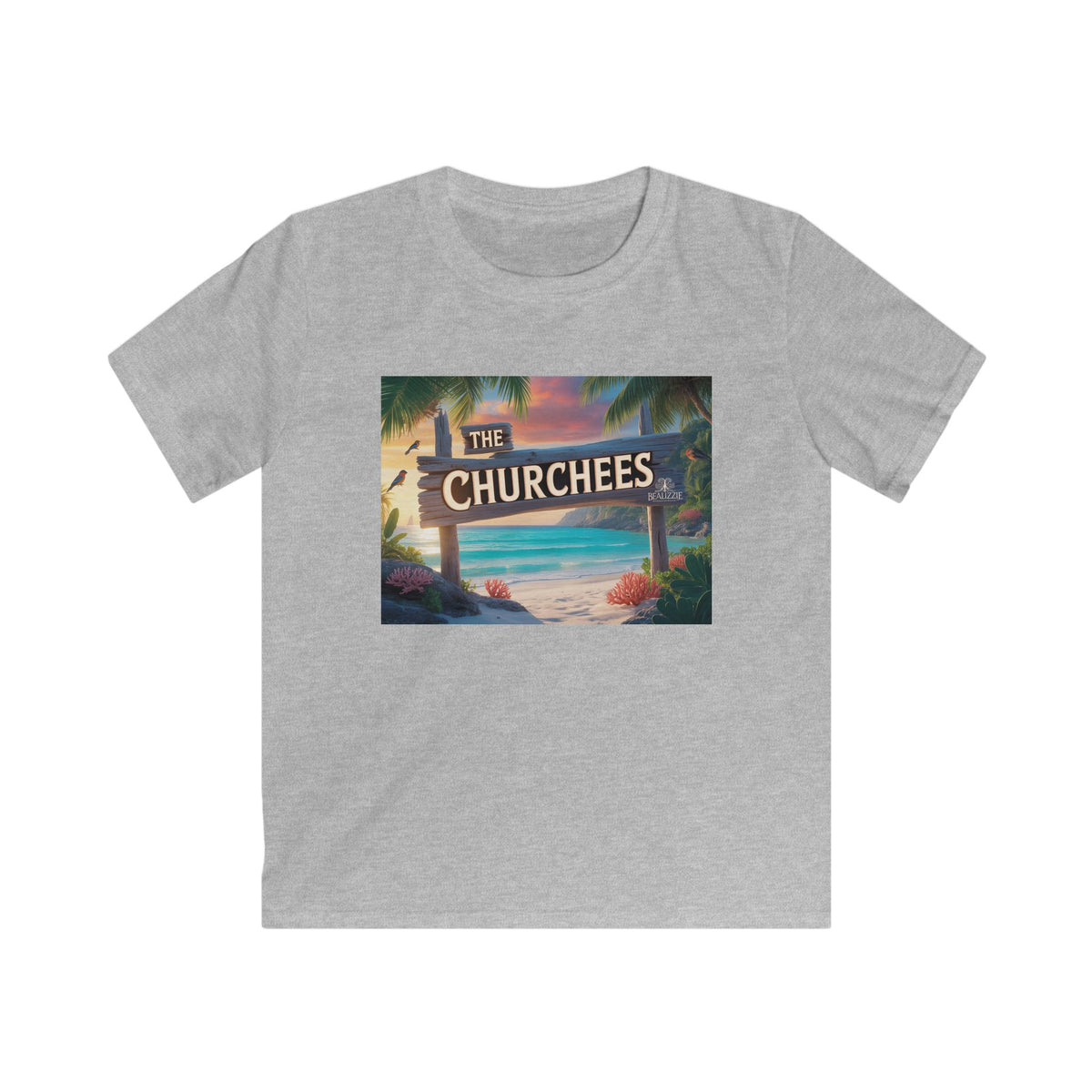 Kids Beach Tee — 'The Churchees' Tropical Paradise Graphic