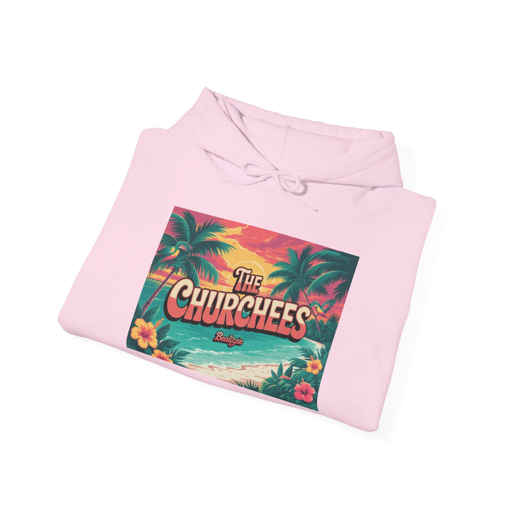 The Churchees Tropical Beach Hoodie — Retro Surf Palm Tree Sweatshirt