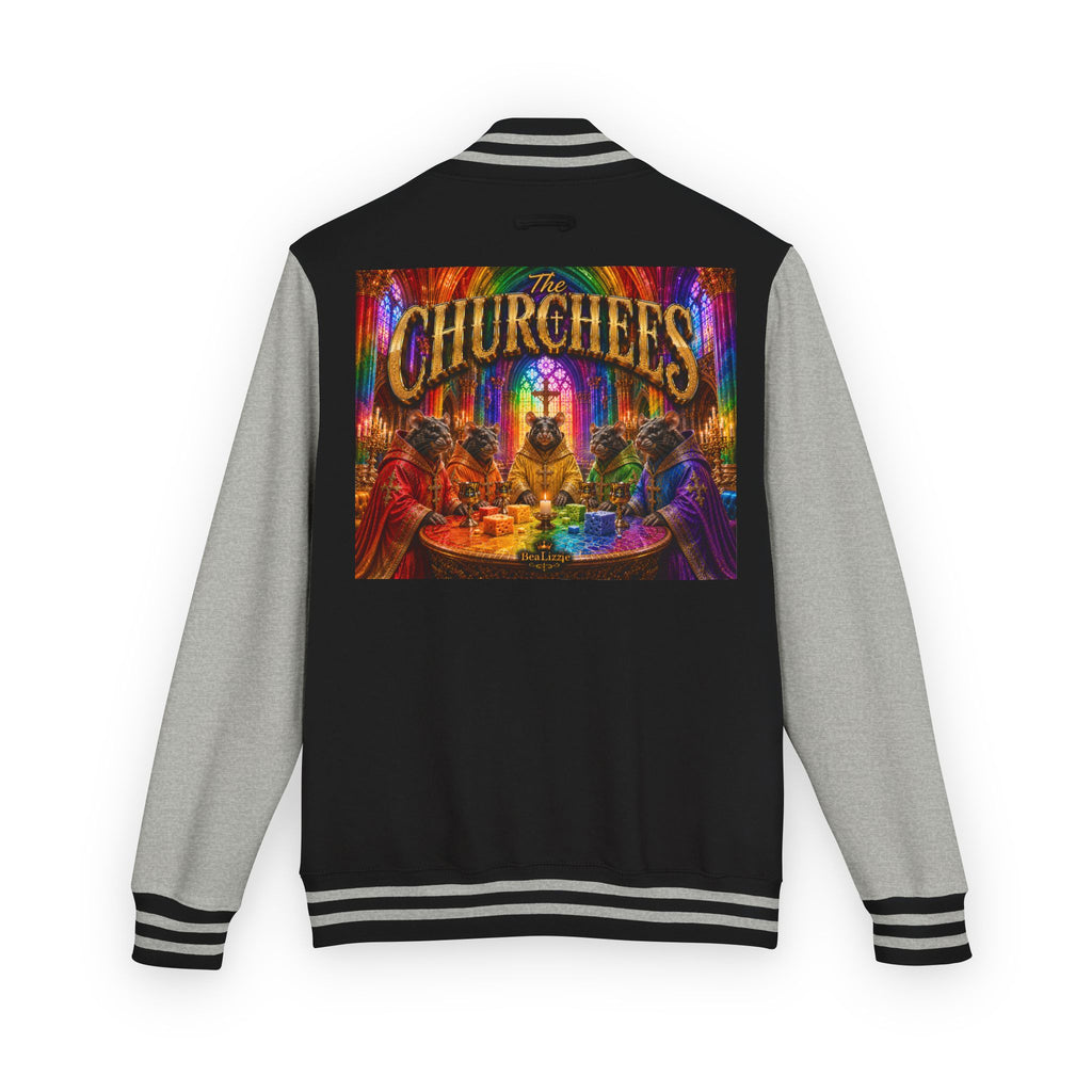 Letterman Jacket — Colorful 'The Churchlees' Retro Band Graphic
