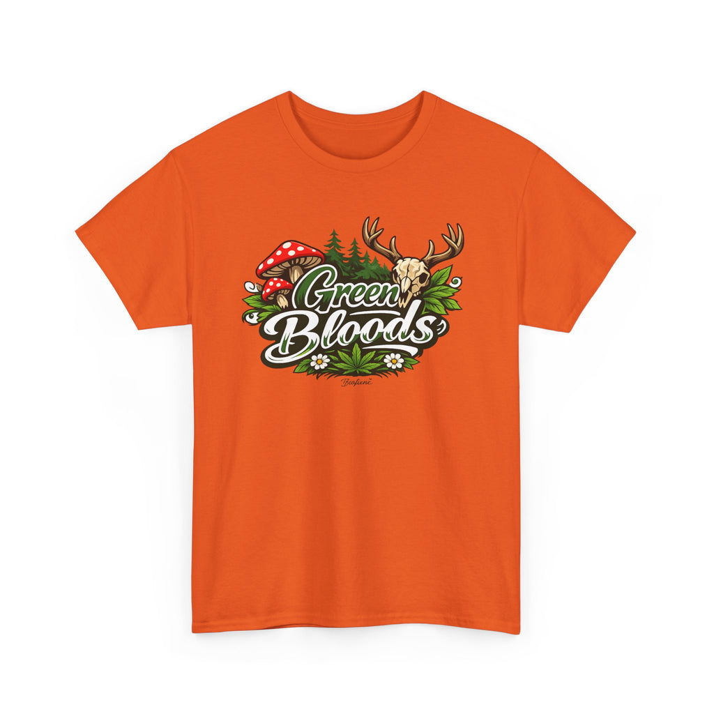 Green Bloods Nature T-Shirt – Deer, Mushrooms & Forest Graphic Tee