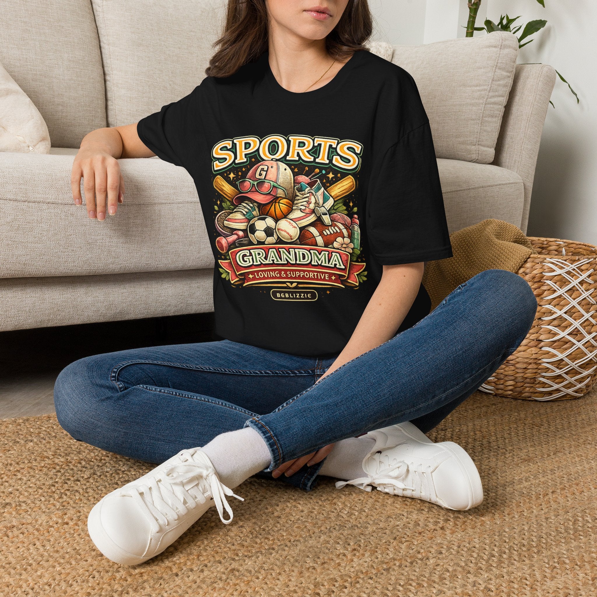 Sports Grandma T‑Shirt — Vintage Baseball & Multi‑Sport Mom Fan Tee