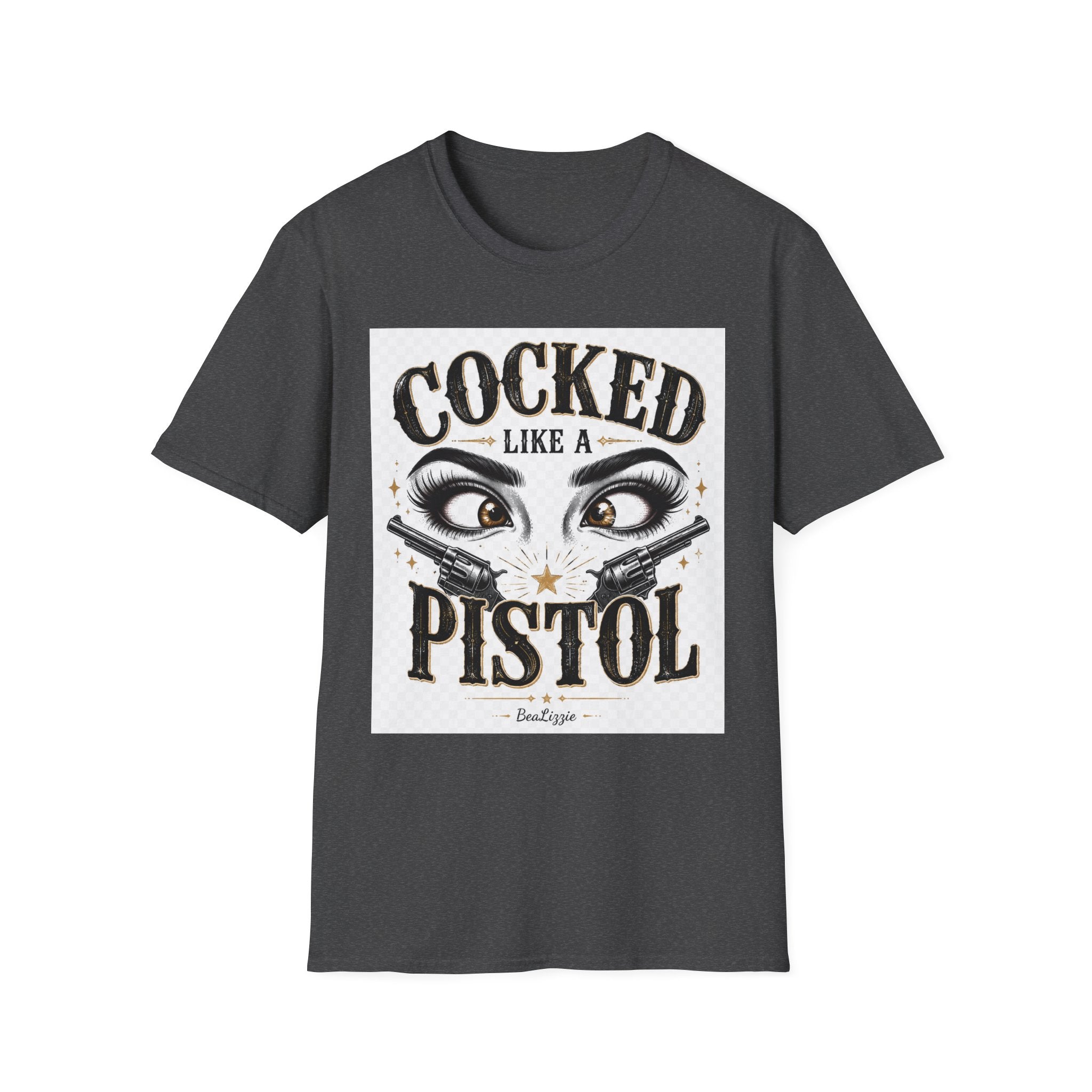 Cocked Like a Pistol T-Shirt — Retro Western Eyelash Graphic Tee