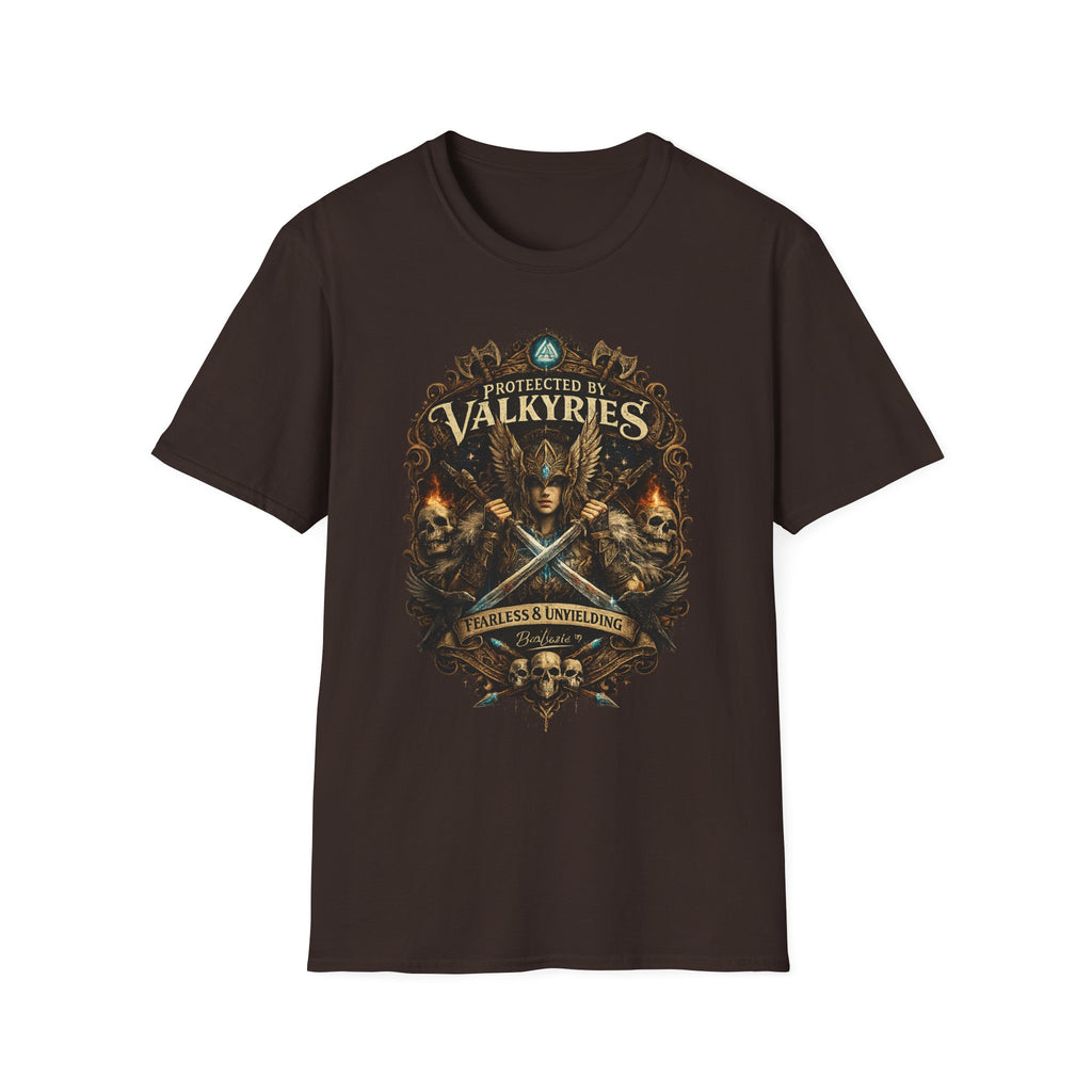 Valkyries T‑Shirt — "Protected by Valkyries" Norse Warrior Tee