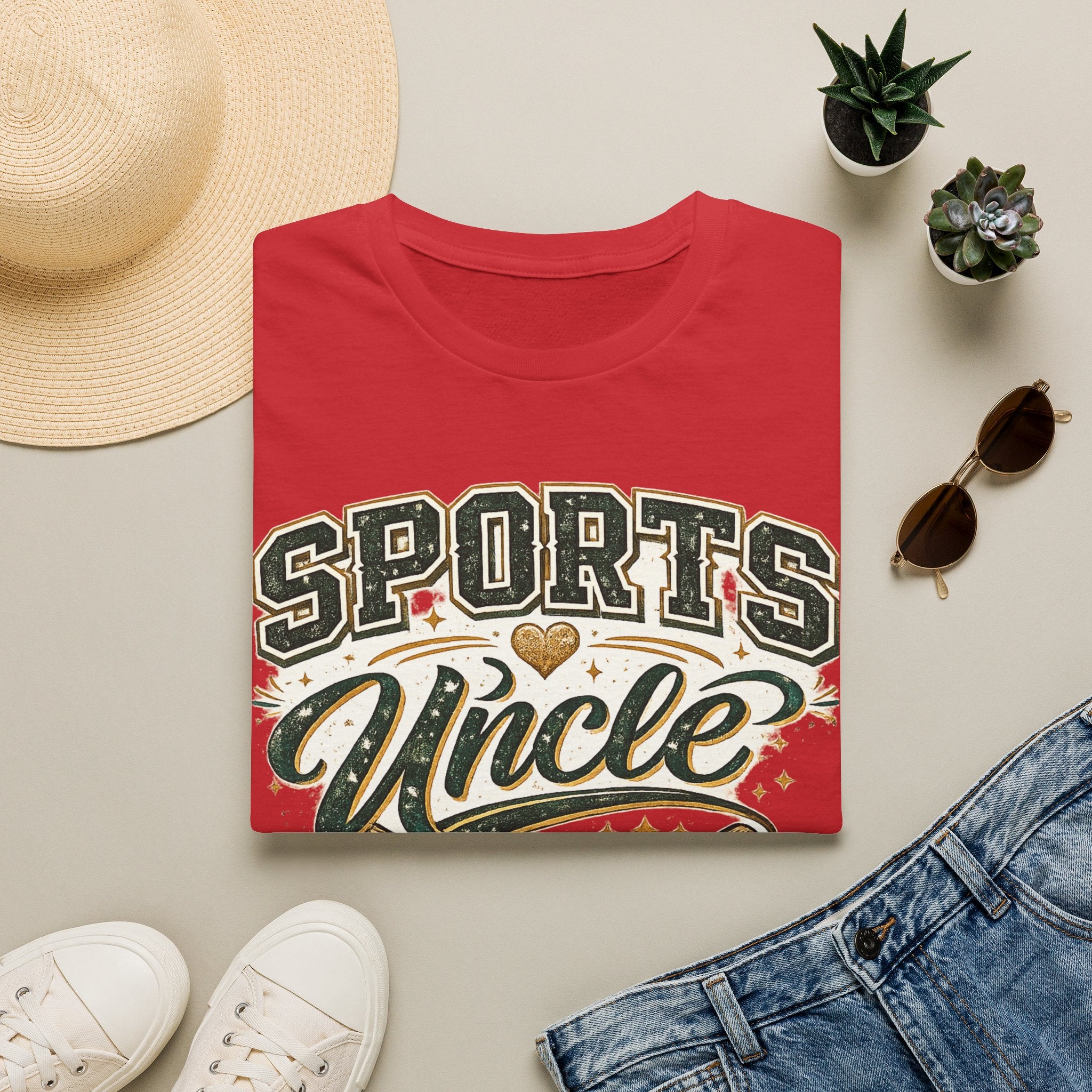 Sports Uncle T-Shirt — Vintage Athletic Design (Baseball, Football, Basketball)