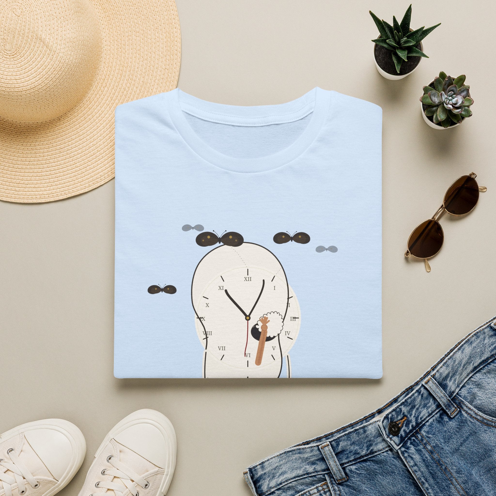 Liar Clock Graphic T‑Shirt — Quirky Surreal Illustration Tee