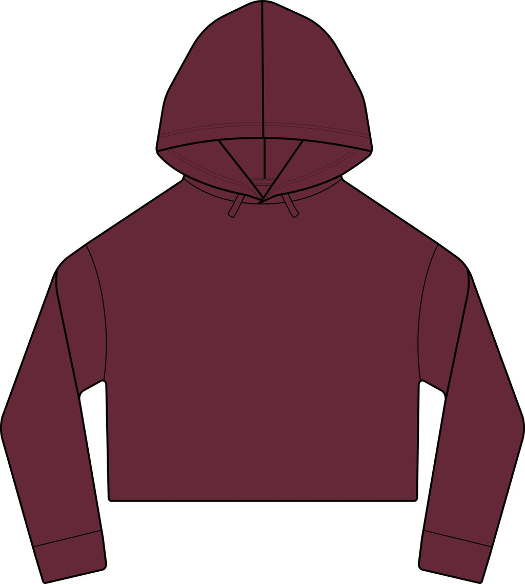 Cropped Hoodie  "BeaLizzie"  Logo Raw-Edge Sueded Crop Hoodie