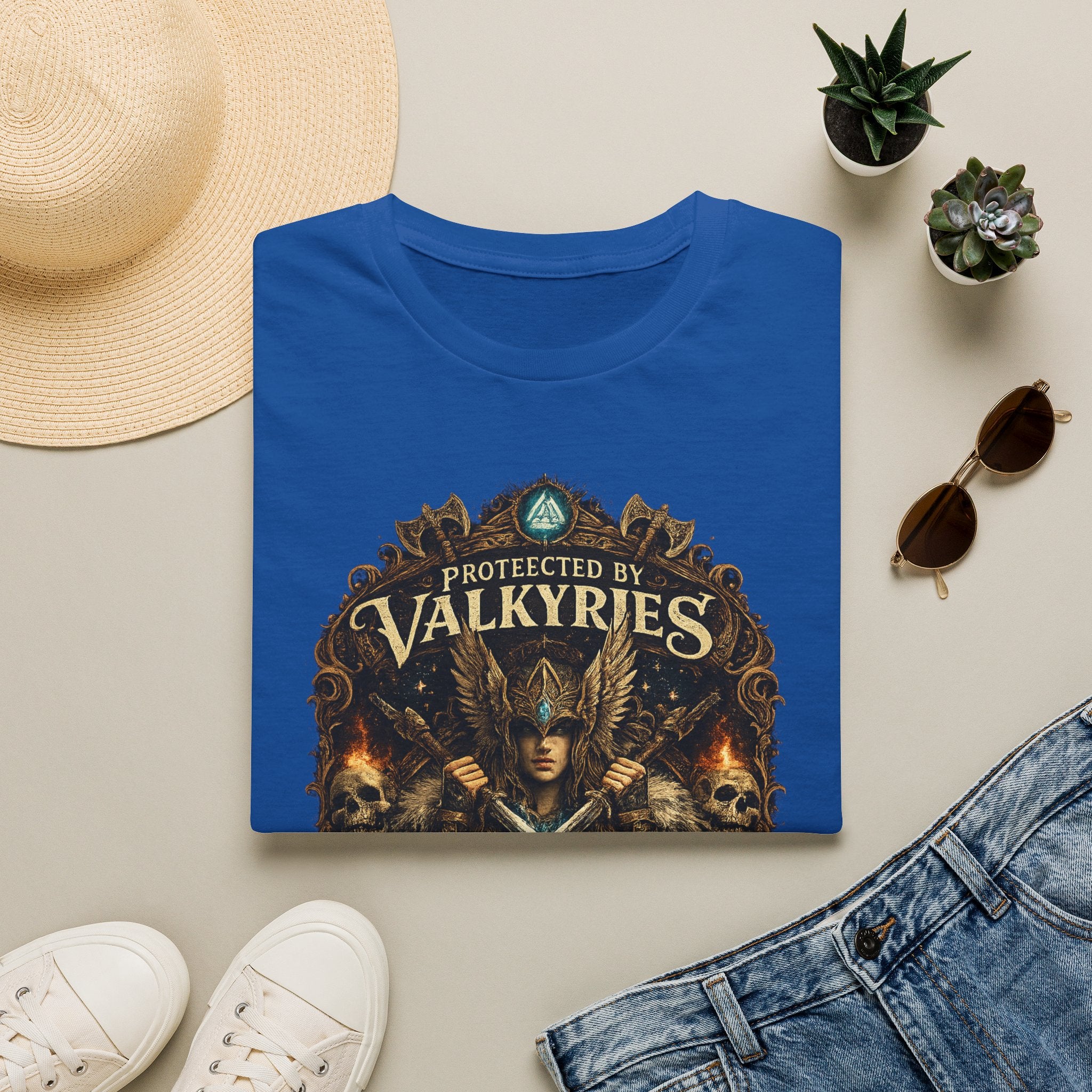 Valkyries T‑Shirt — "Protected by Valkyries" Norse Warrior Tee