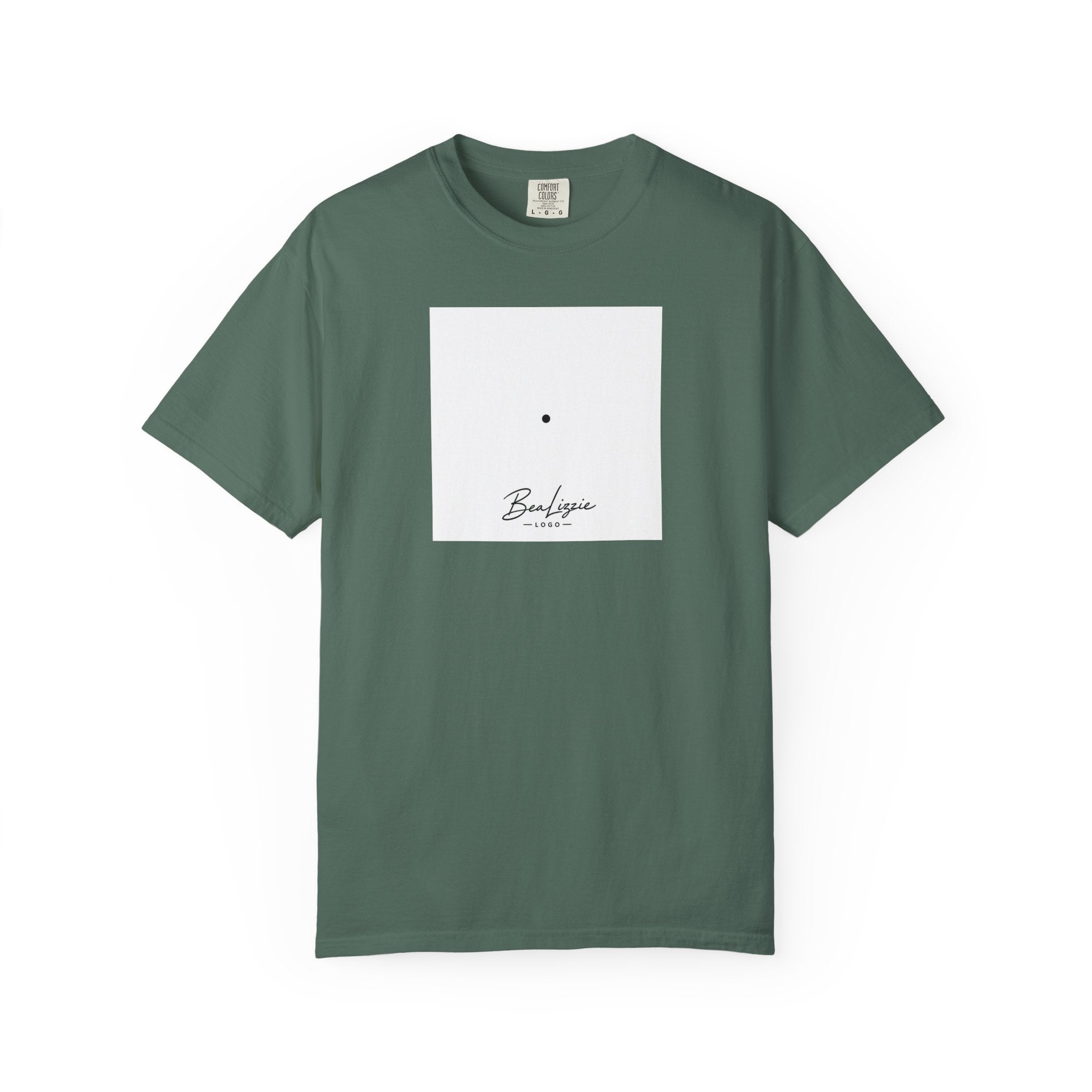 Minimalist "Breathe" Script T-Shirt — Small Center Dot Design