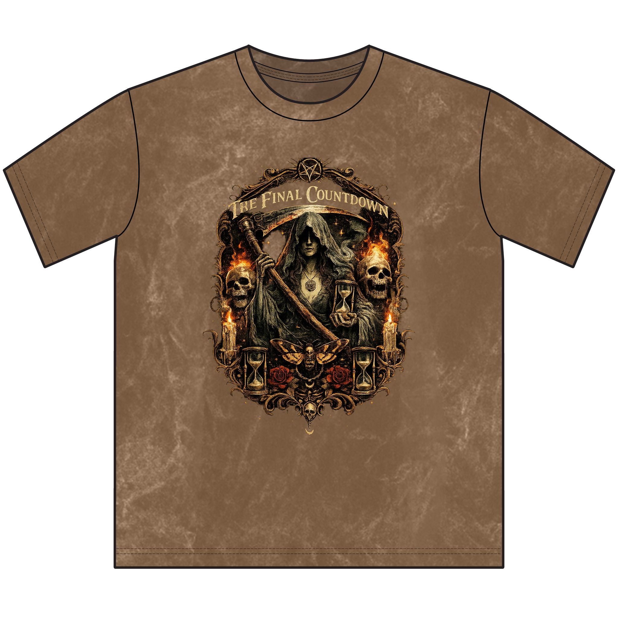 Vintage Crewneck Tee — 'The Final Countdown' Grim Reaper Graphic Shirt
