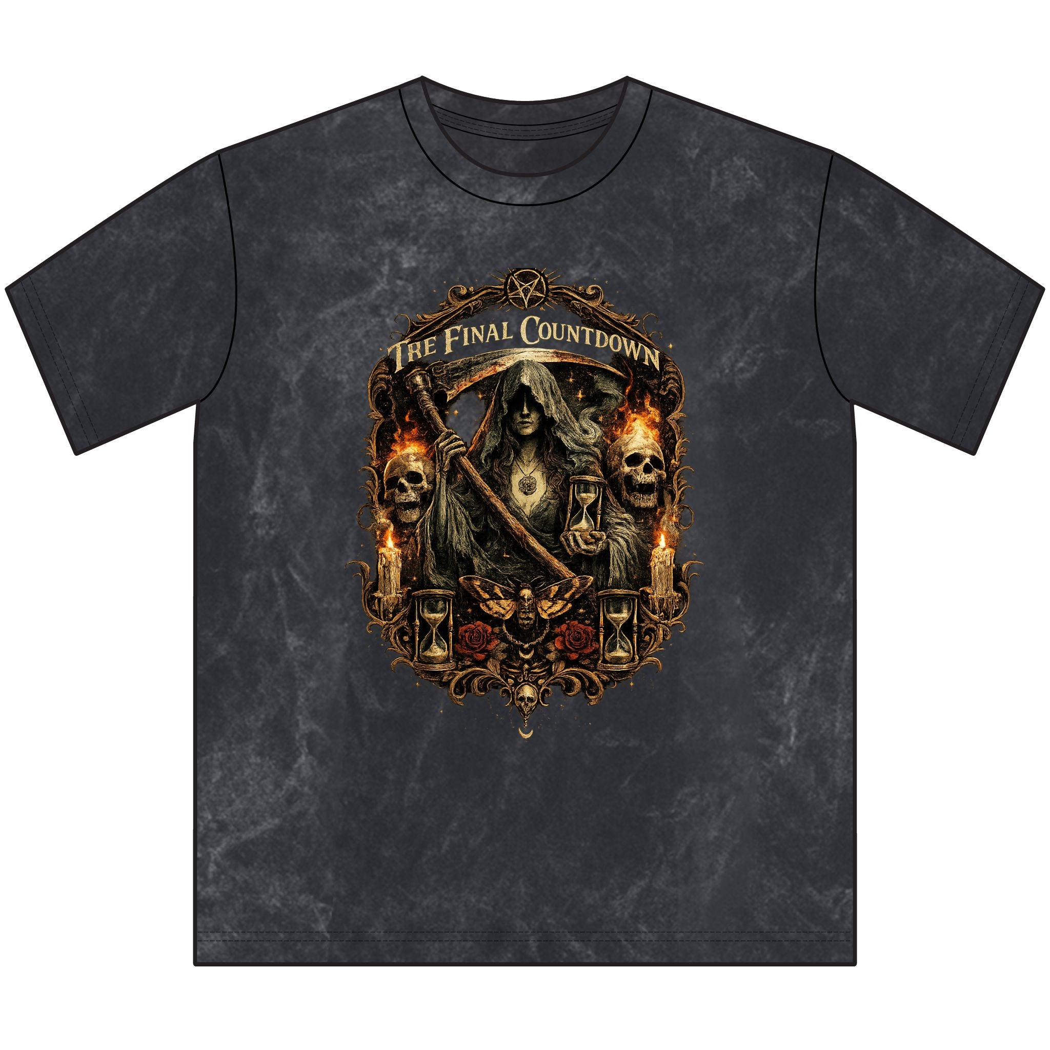 Vintage Crewneck Tee — 'The Final Countdown' Grim Reaper Graphic Shirt