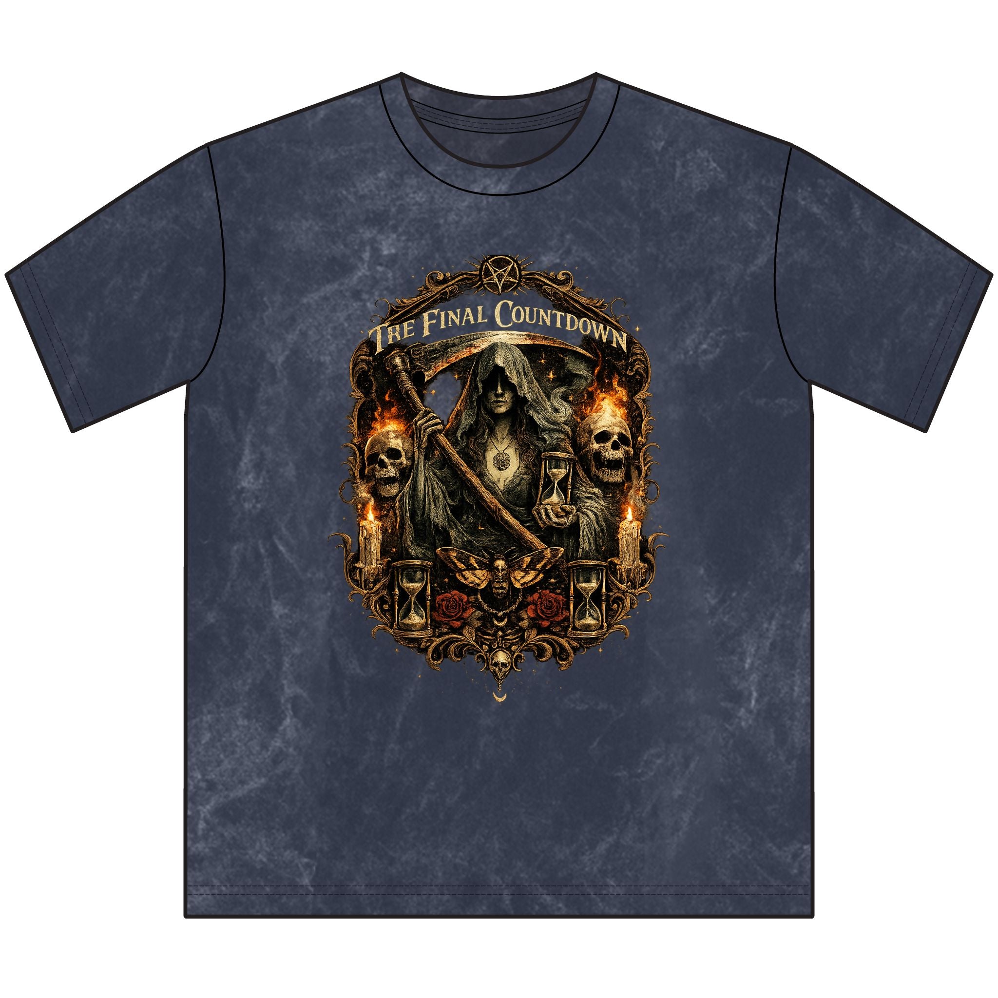 Vintage Crewneck Tee — 'The Final Countdown' Grim Reaper Graphic Shirt