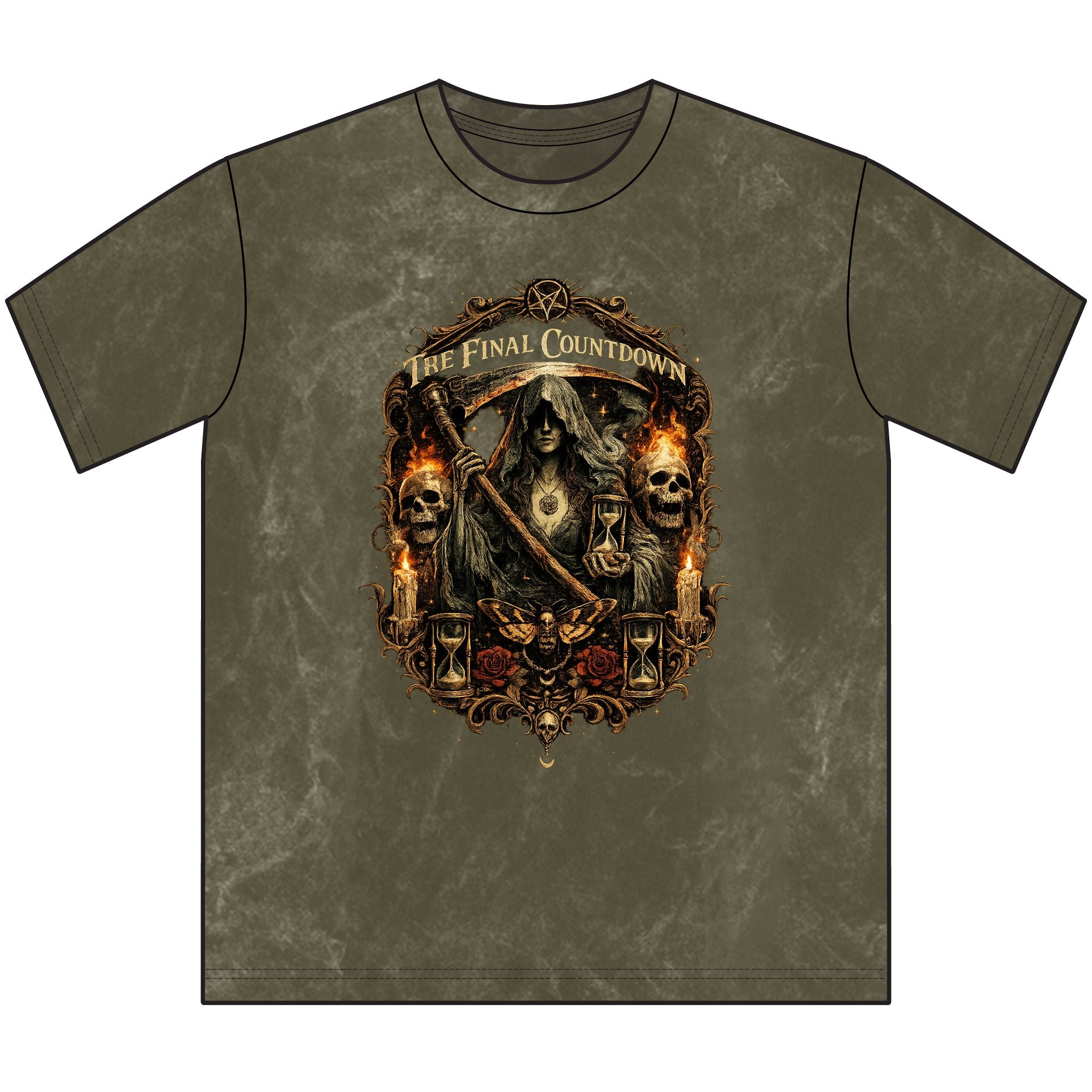 Vintage Crewneck Tee — 'The Final Countdown' Grim Reaper Graphic Shirt