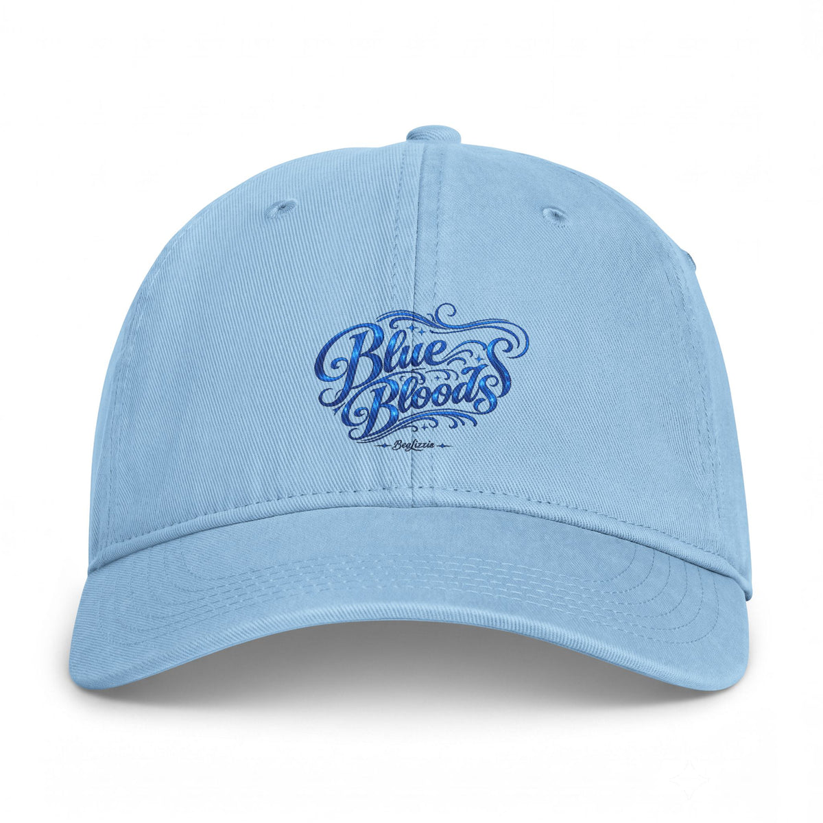 Coastal Washed Cap - 'Blue Waves' Embroidered Beach Hat