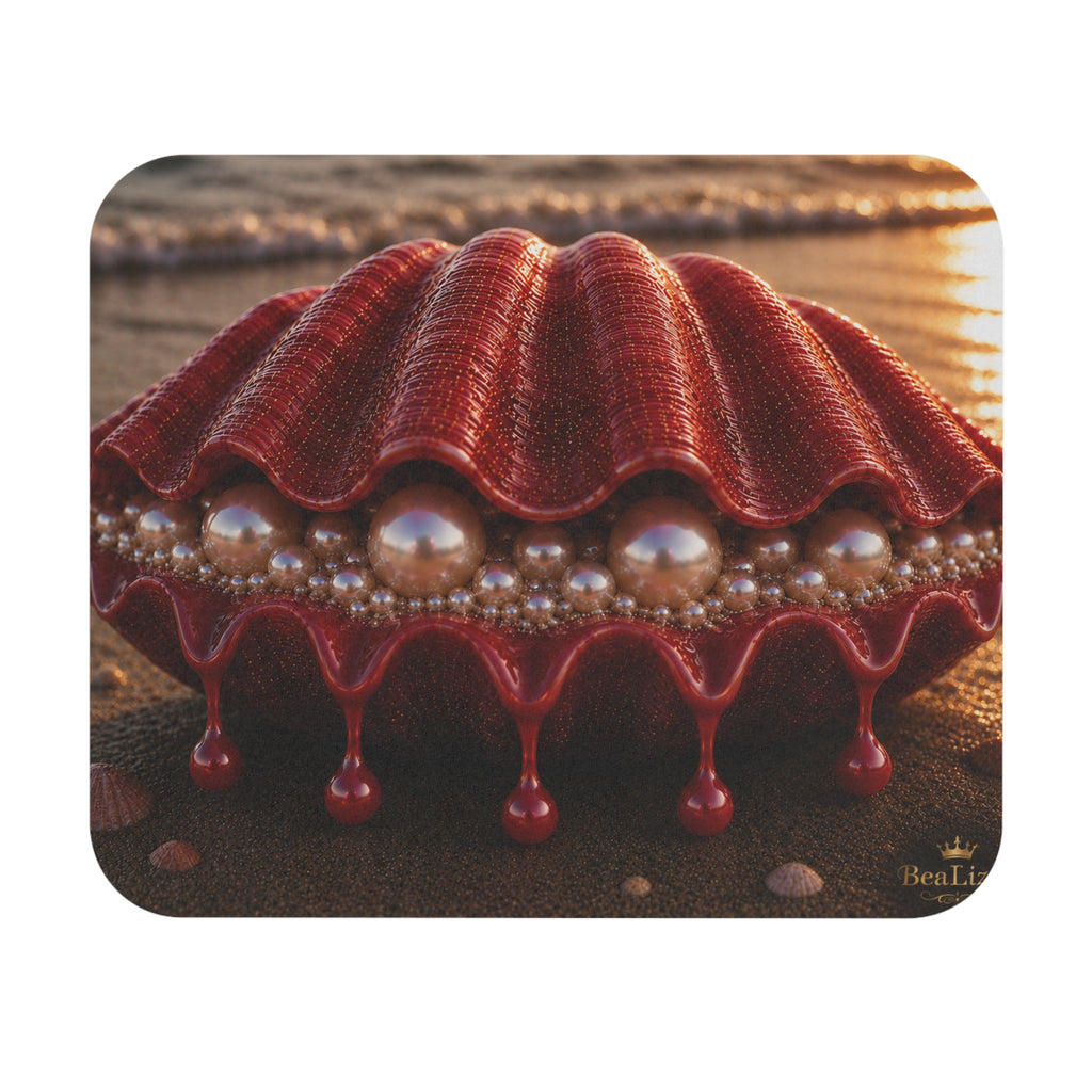 Mouse Pad — Red Seashell Beach Desk Mat