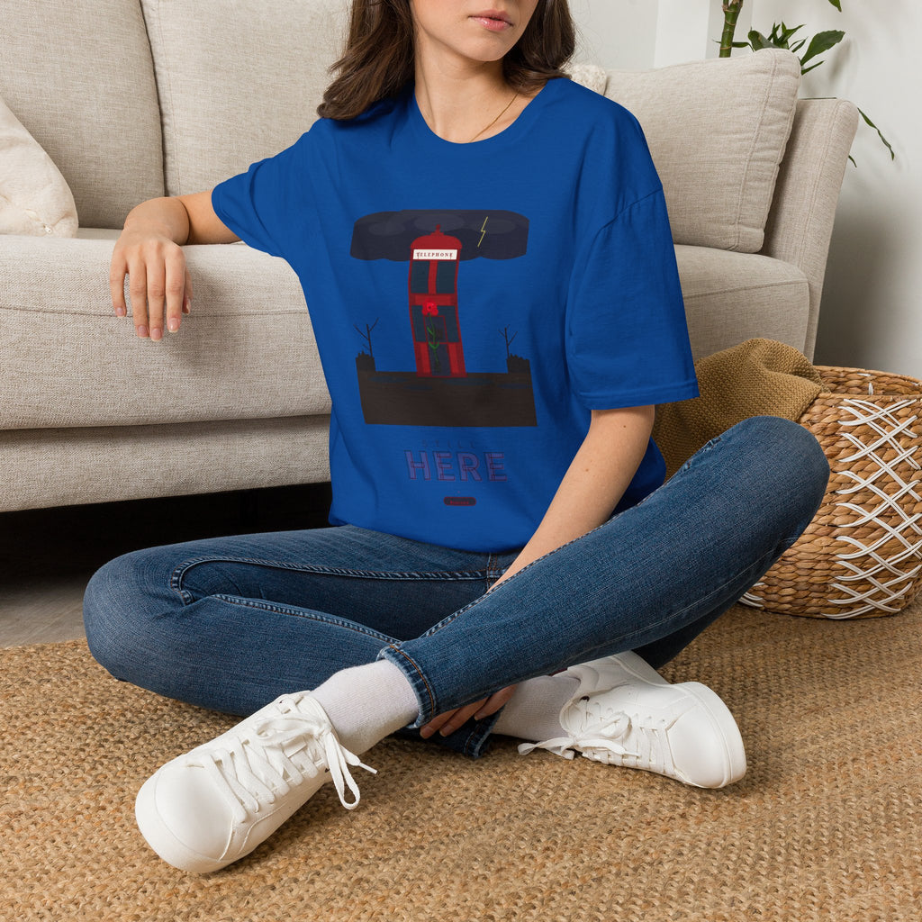 Vintage British Phone Booth T-Shirt — 'Telephone' Graphic Tee