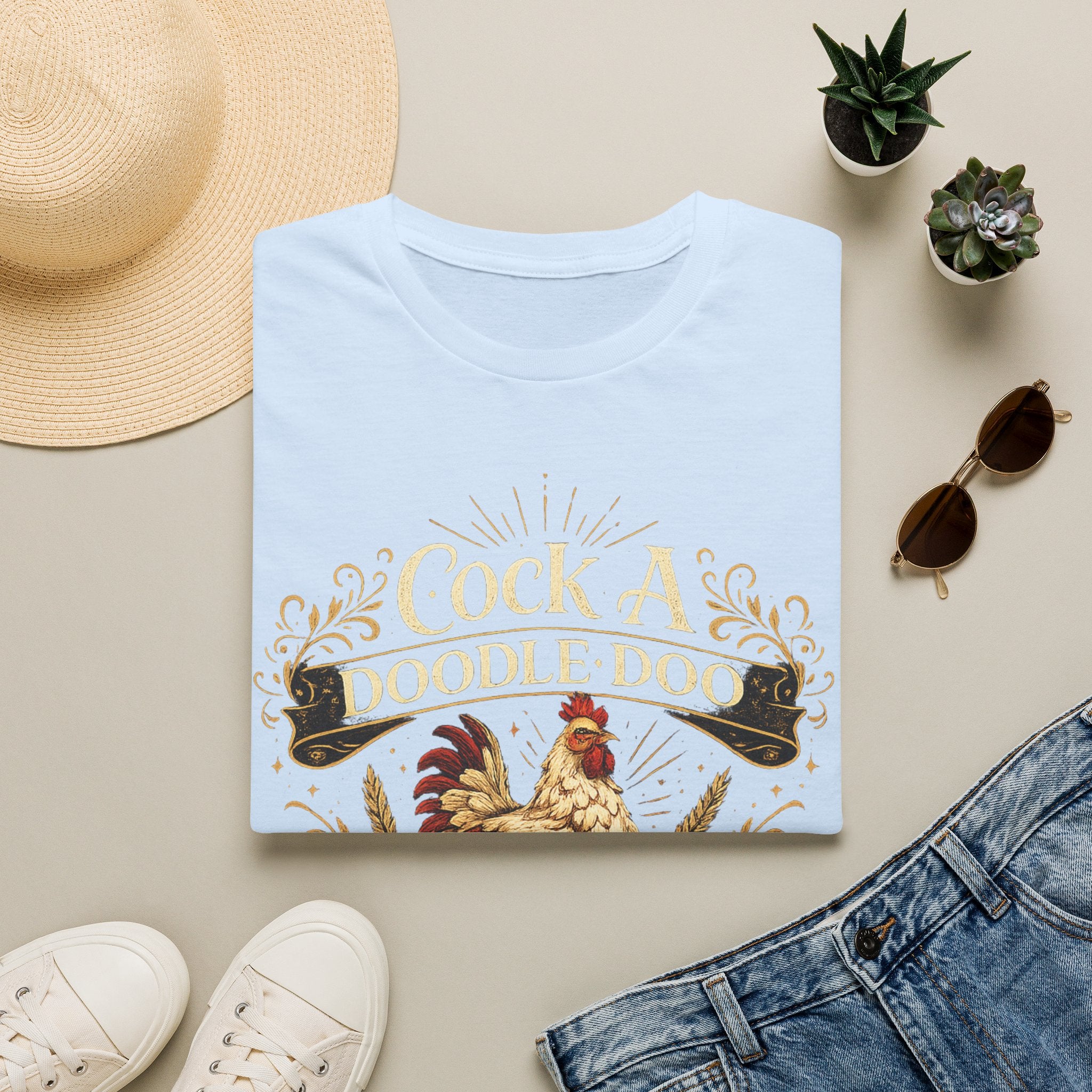 Cock A Doodle Doo T-Shirt — Funny Rooster Farmyard Graphic Tee