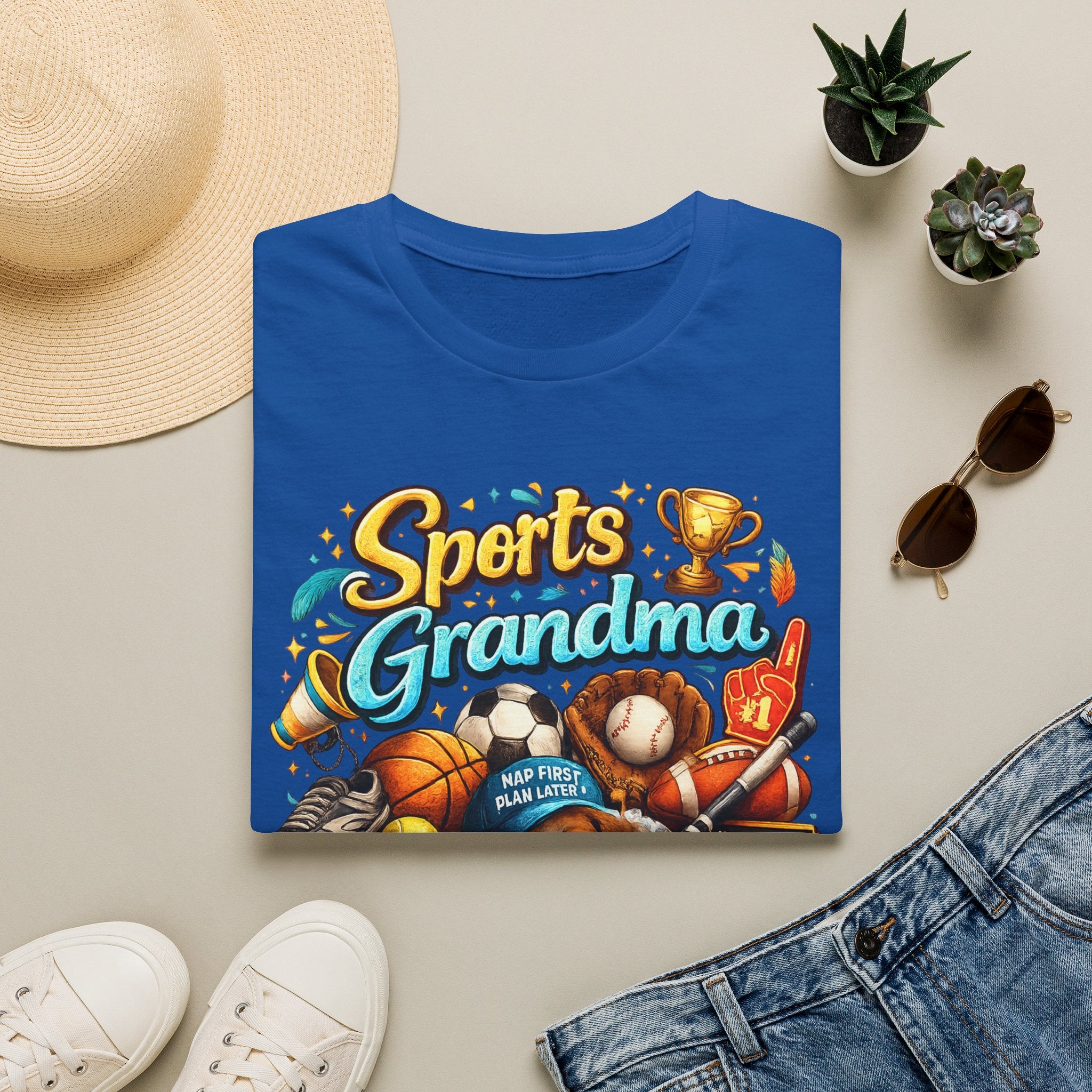 Sports Grandma T-Shirt — Retro Trophy & Multi-Sport Graphic Tee for Active Grandmas