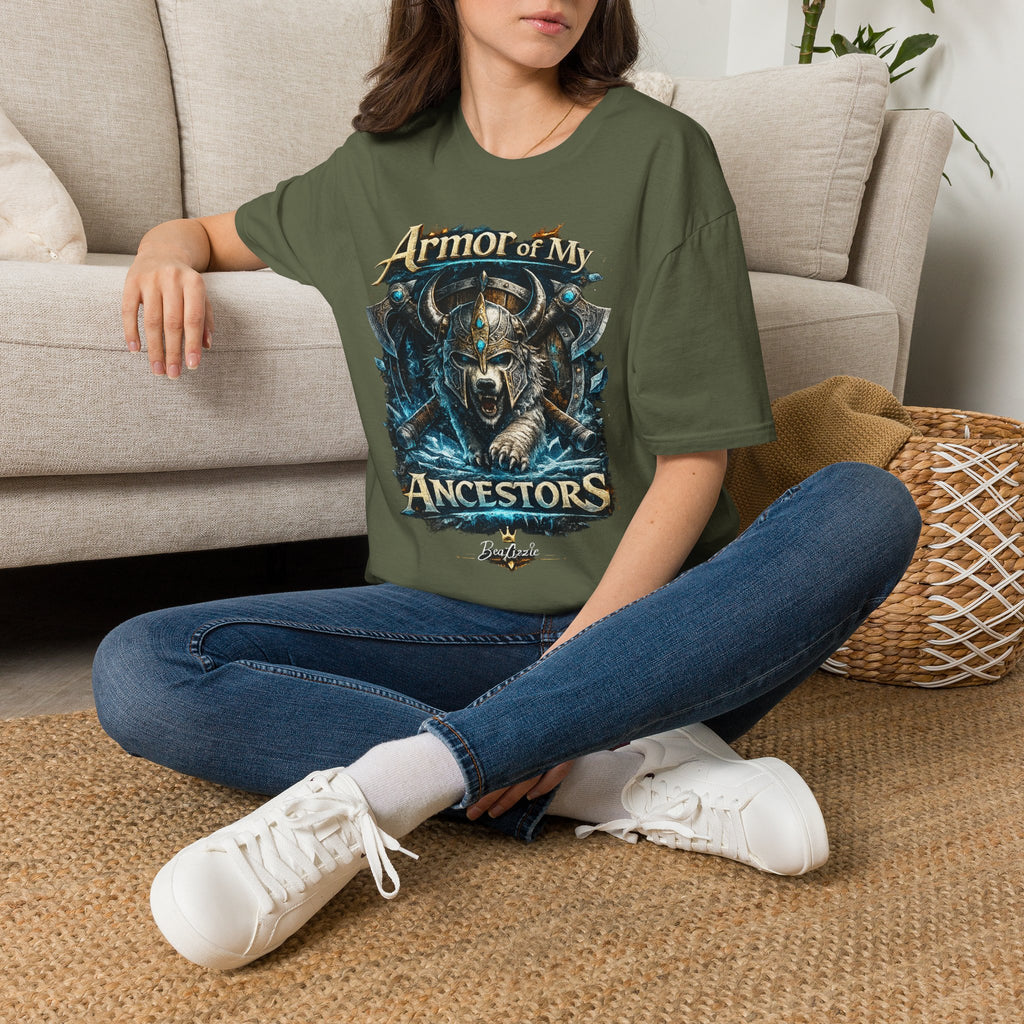 Armor of My Ancestors T-Shirt — Viking Warrior Shield Graphic Tee