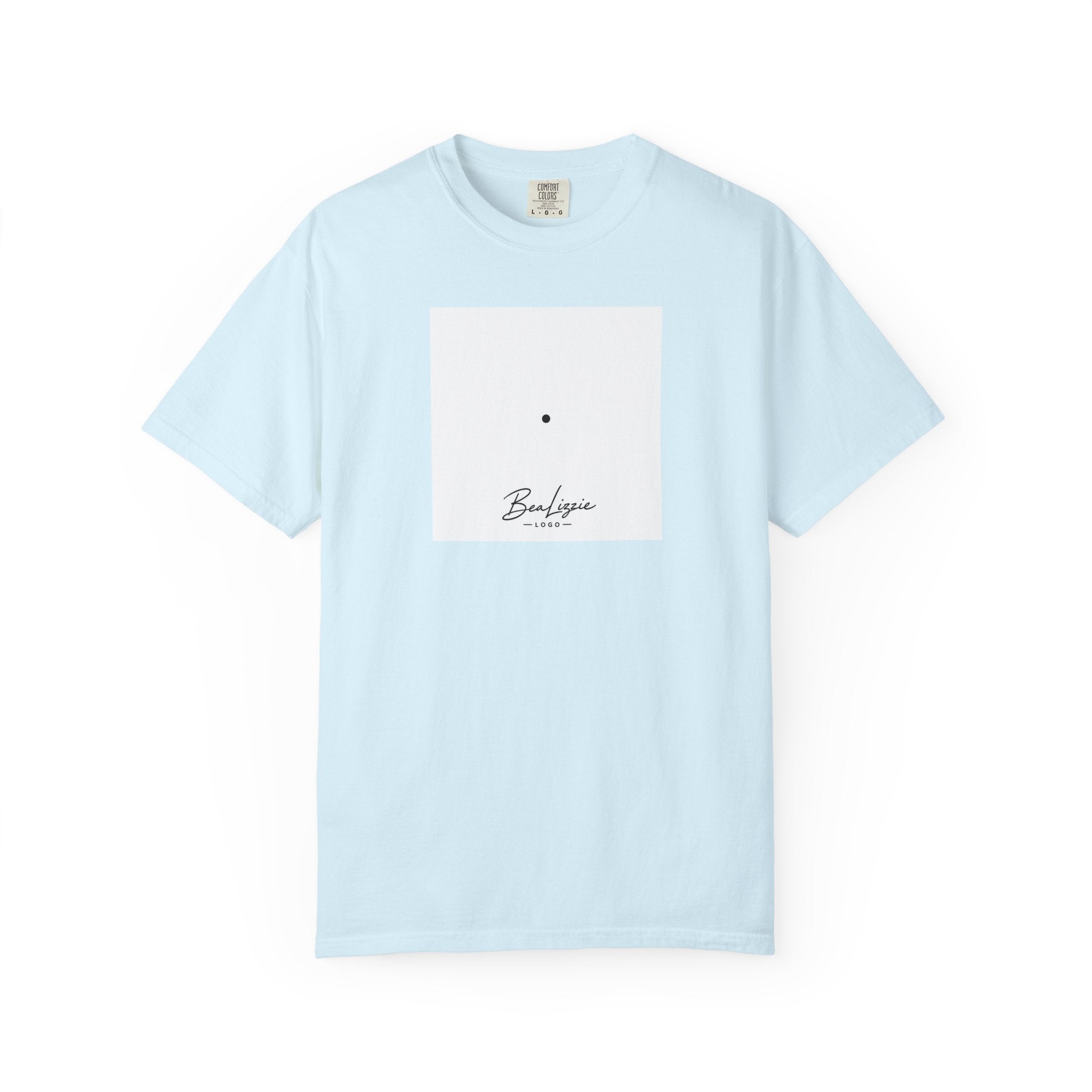 Minimalist "Breathe" Script T-Shirt — Small Center Dot Design