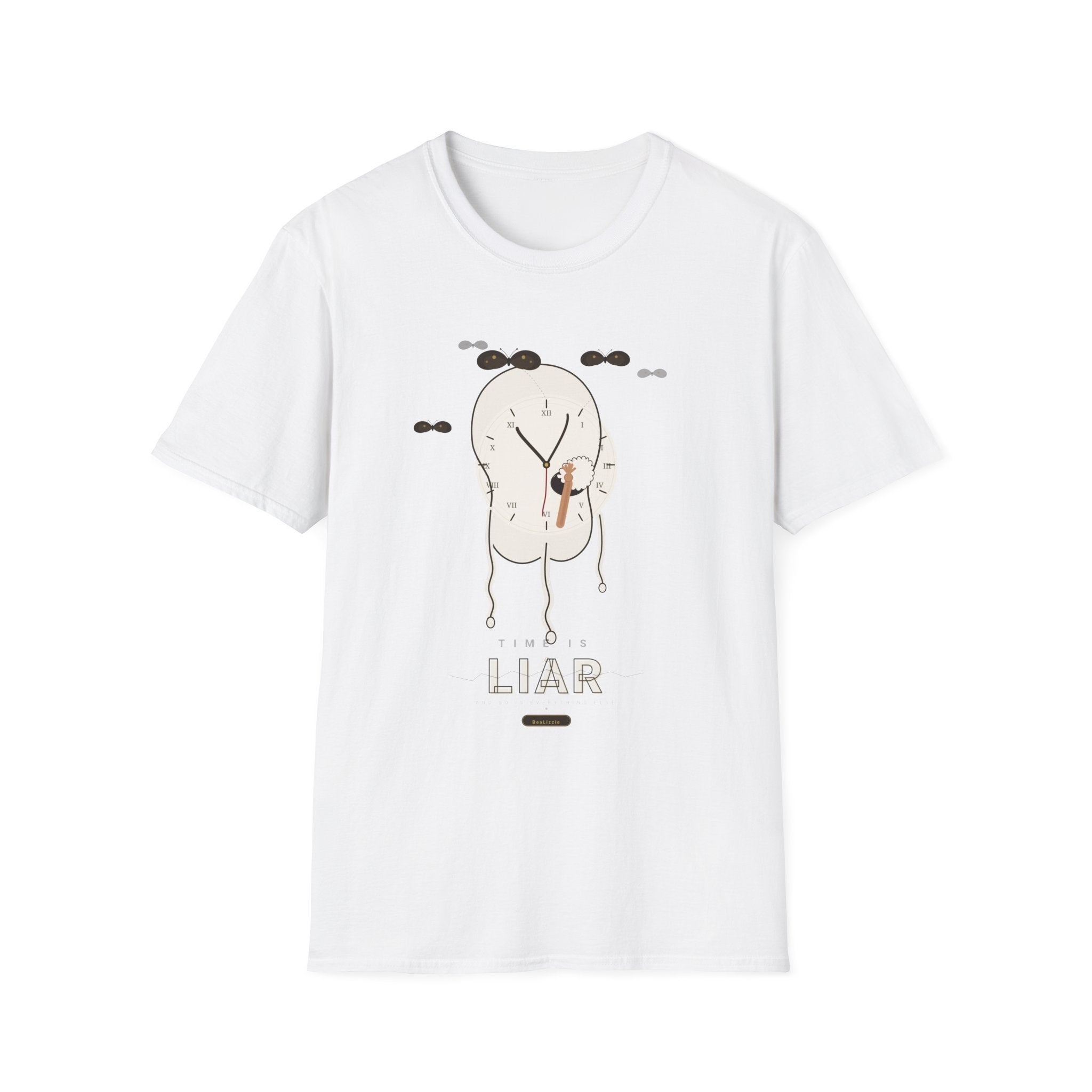 Liar Clock Graphic T‑Shirt — Quirky Surreal Illustration Tee