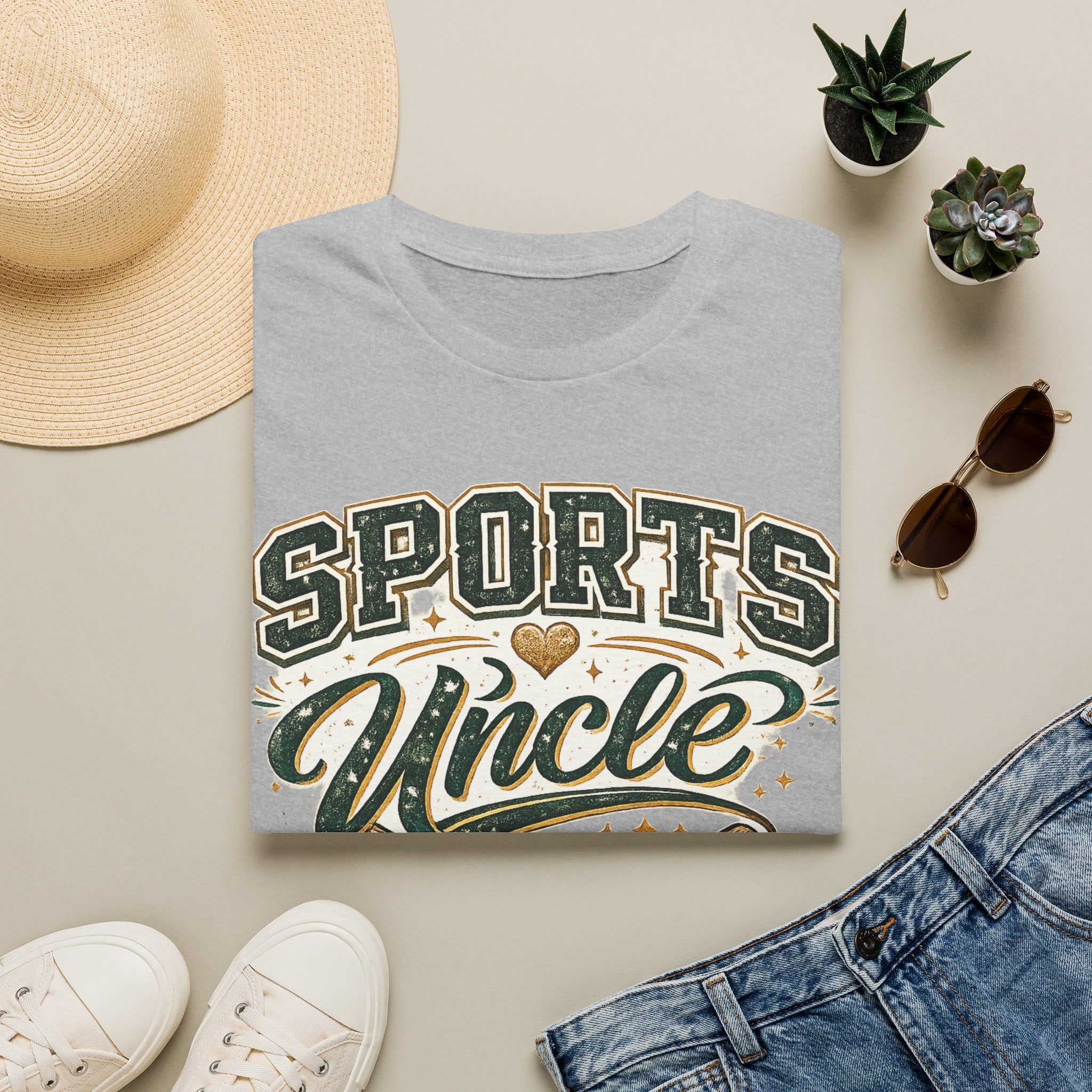 Sports Uncle T-Shirt — Vintage Athletic Design (Baseball, Football, Basketball)