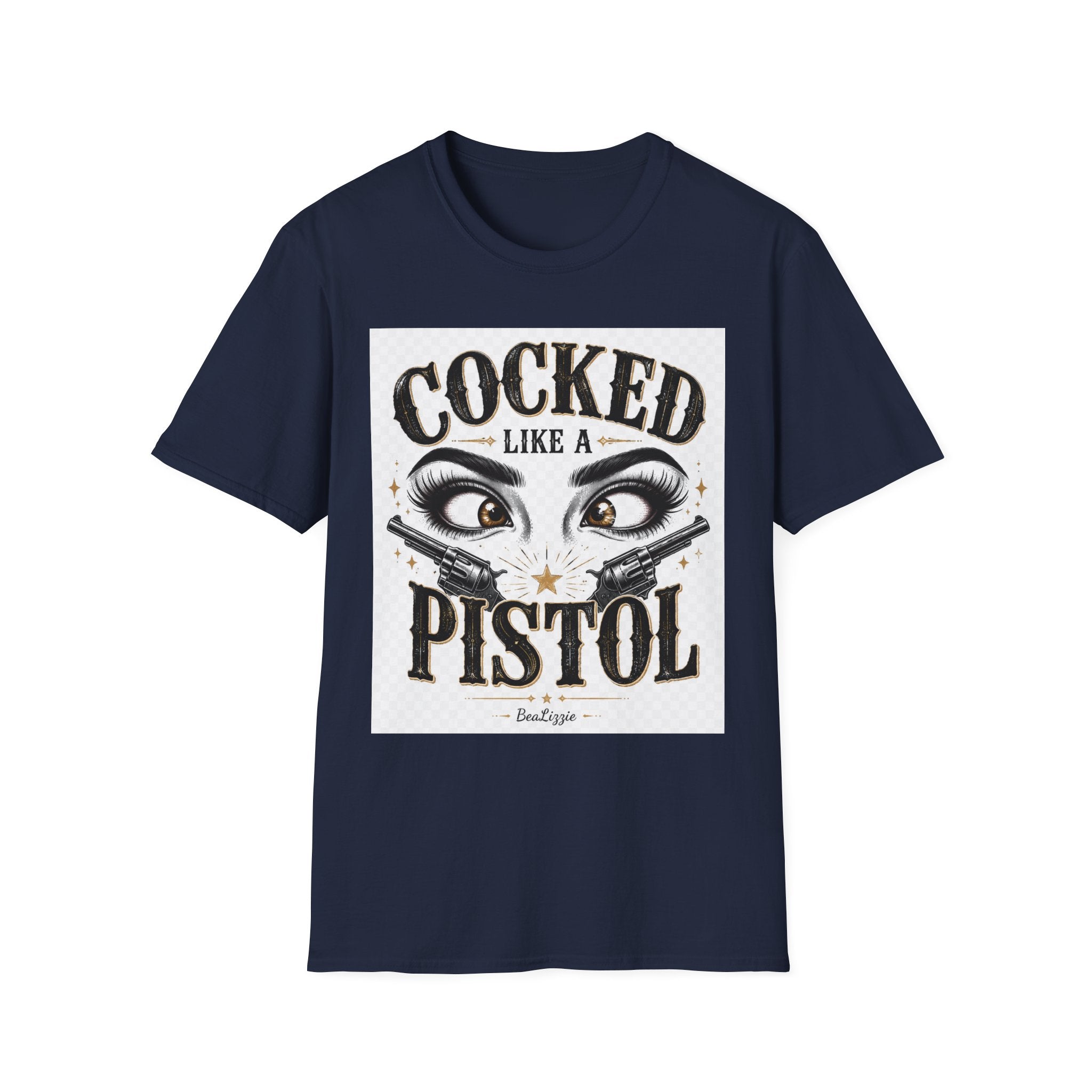Cocked Like a Pistol T-Shirt — Retro Western Eyelash Graphic Tee