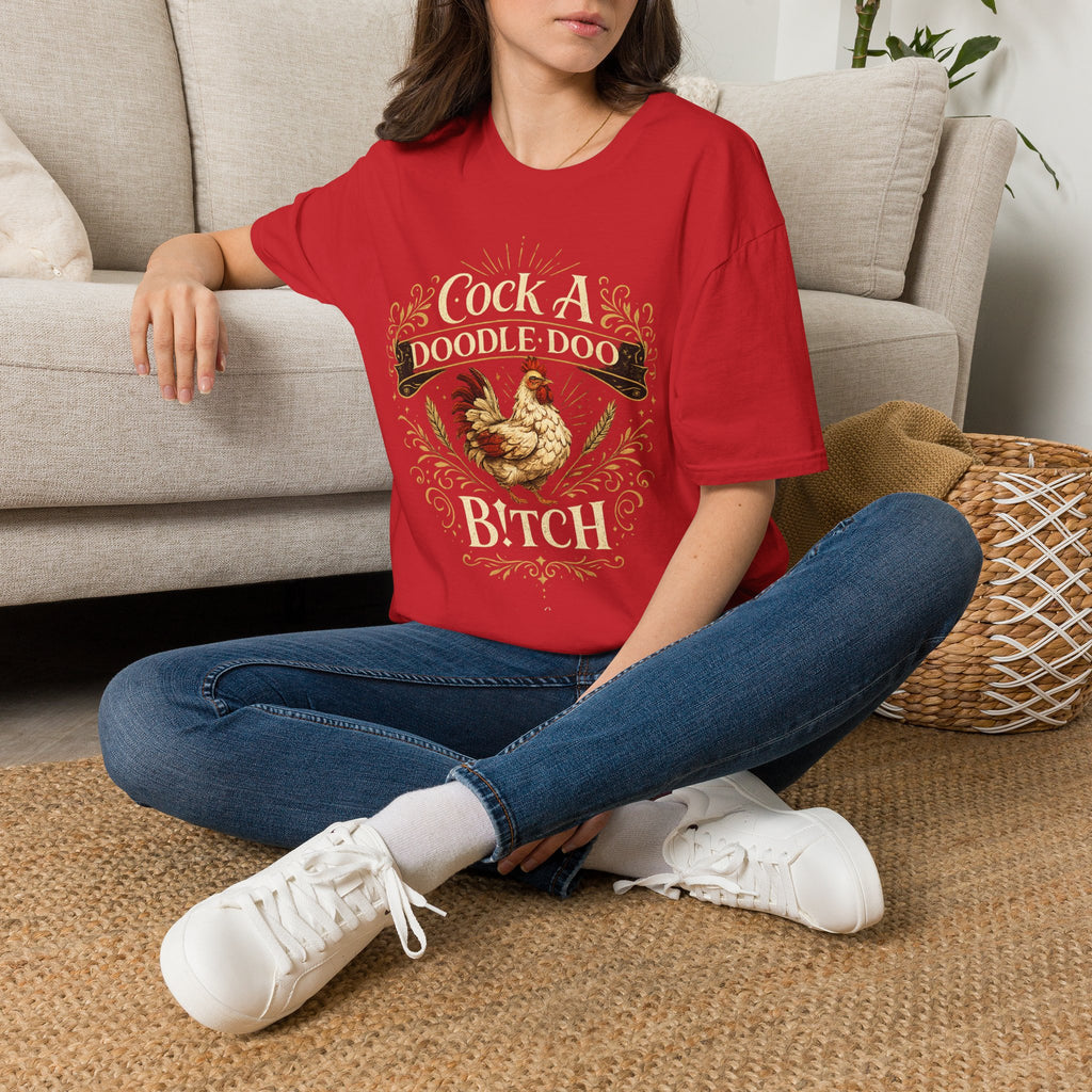 Cock A Doodle Doo T-Shirt — Funny Rooster Farmyard Graphic Tee