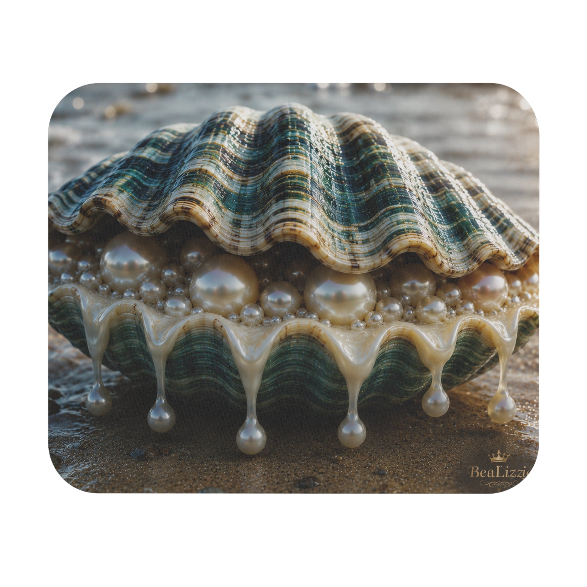 Seashell Pearl Mouse Pad — Ocean-Inspired Desk Mat