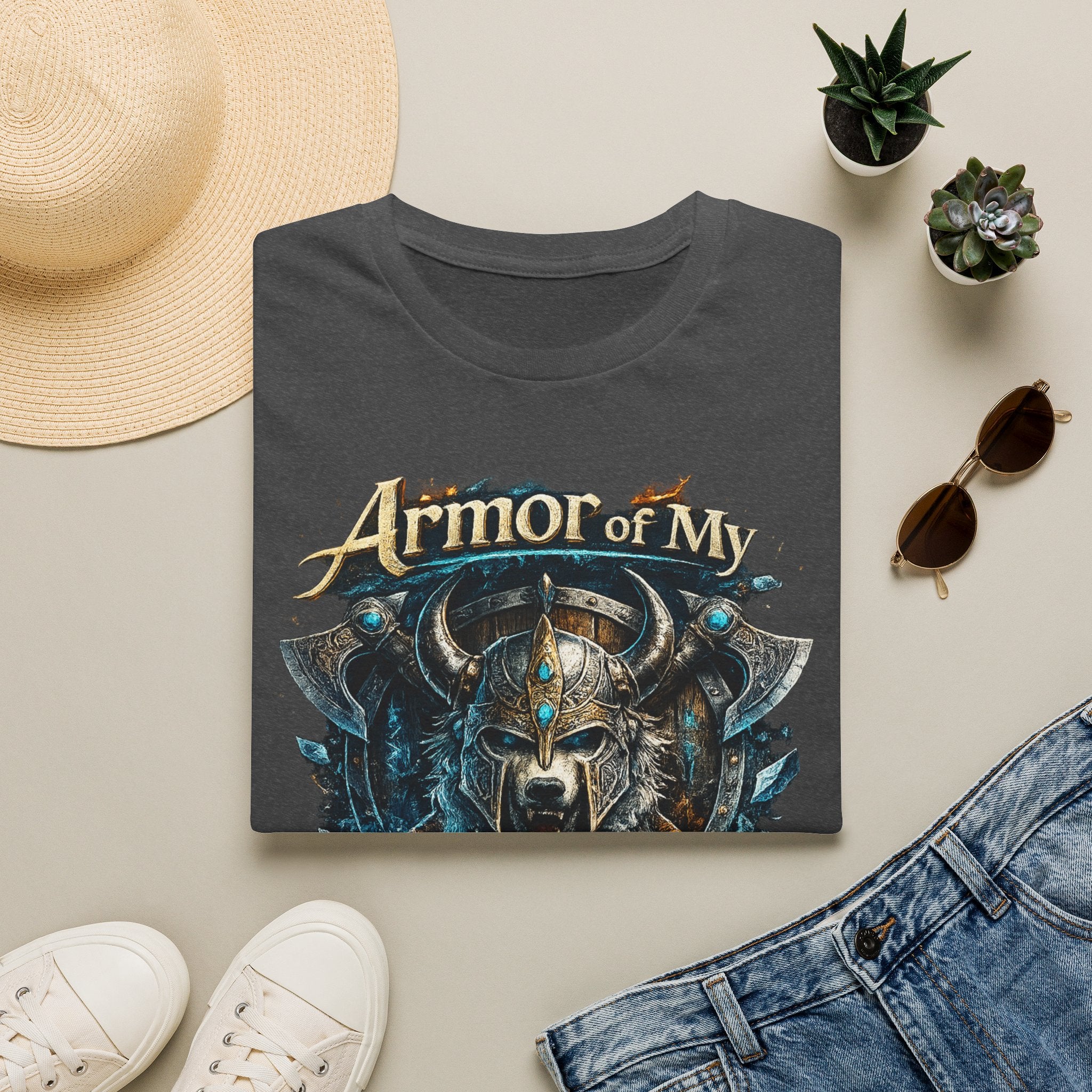 Armor of My Ancestors T-Shirt — Viking Warrior Shield Graphic Tee