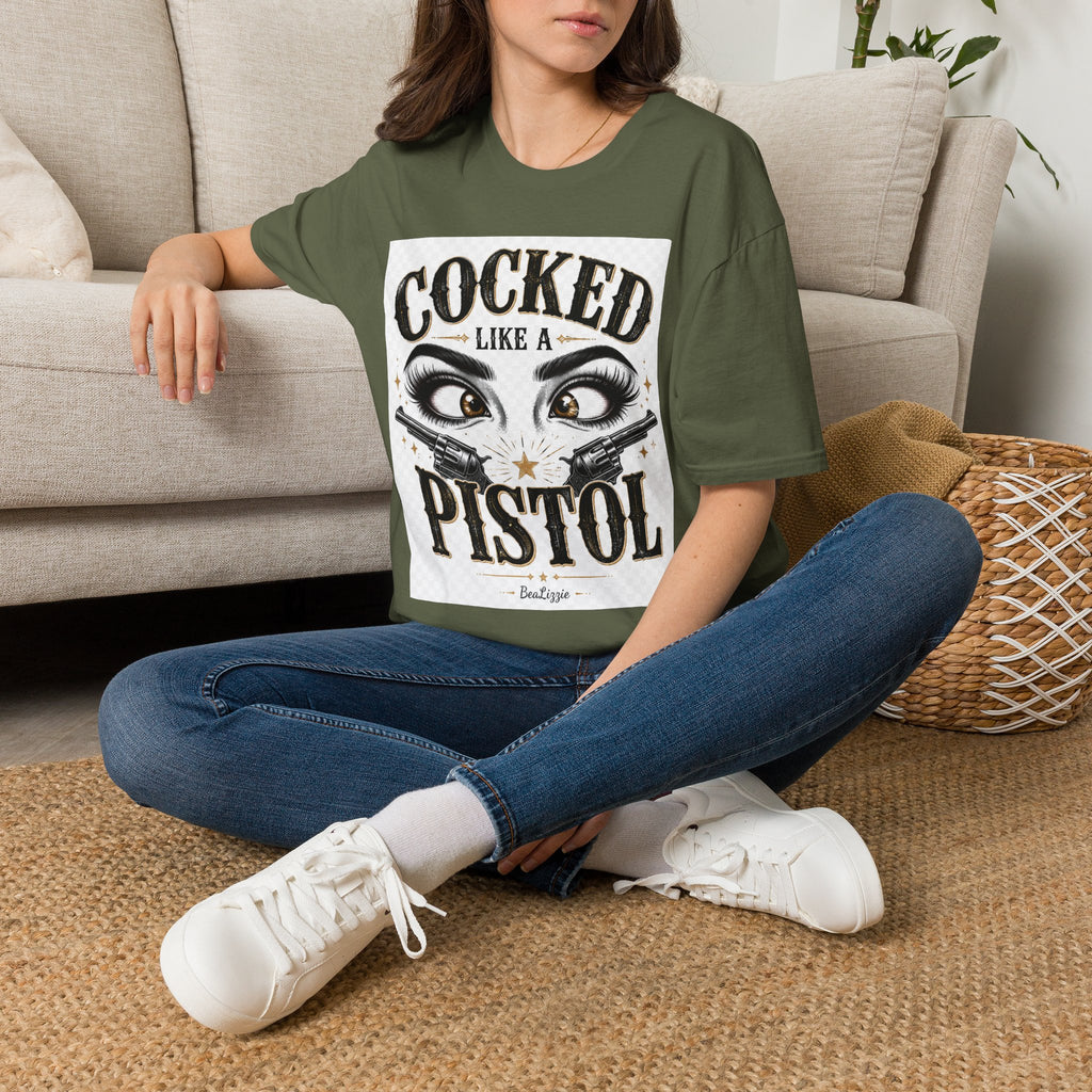 Cocked Like a Pistol T-Shirt — Retro Western Eyelash Graphic Tee