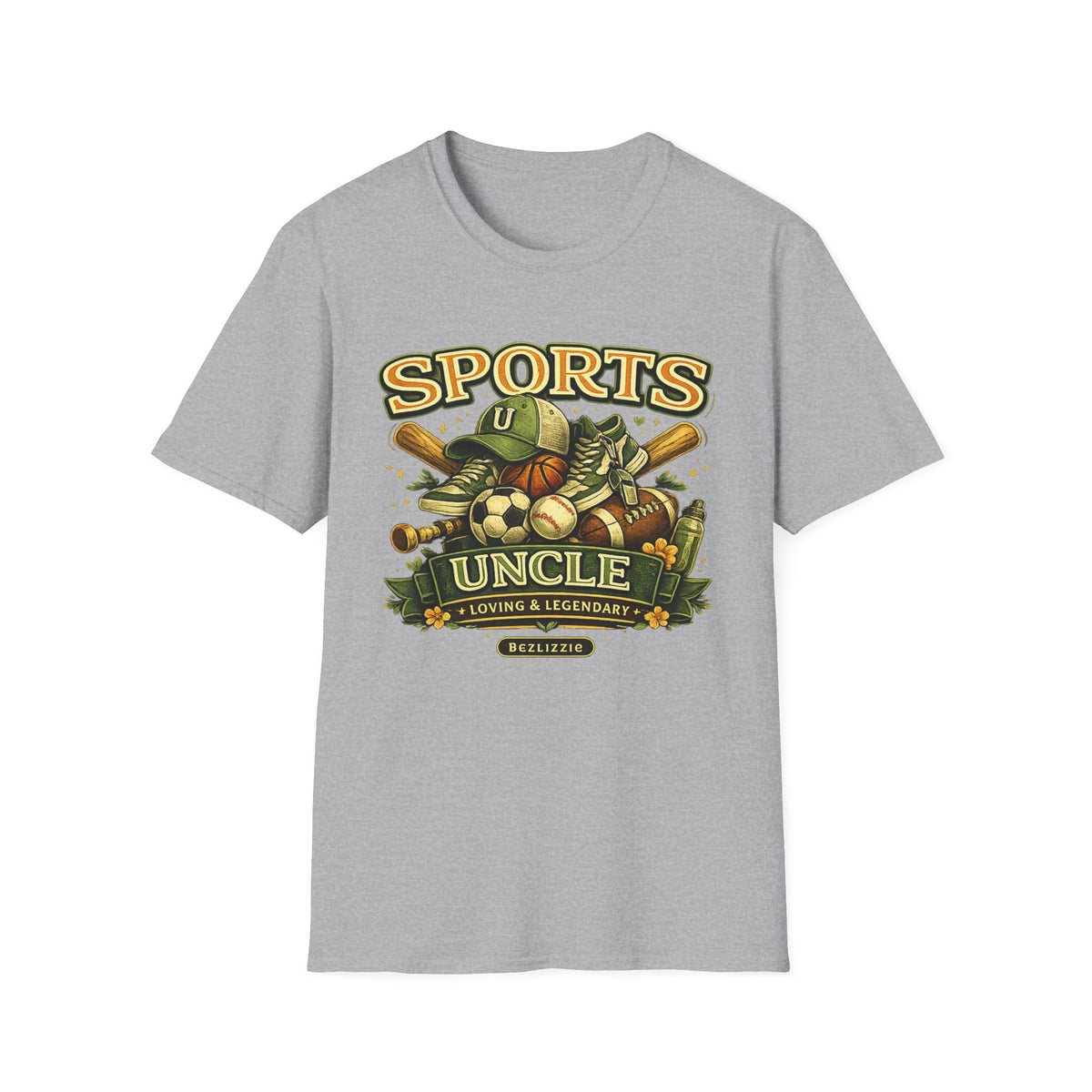 Sports Uncle T-Shirt — Vintage Multi-Sport Design (Baseball, Football, Soccer, Basketball)