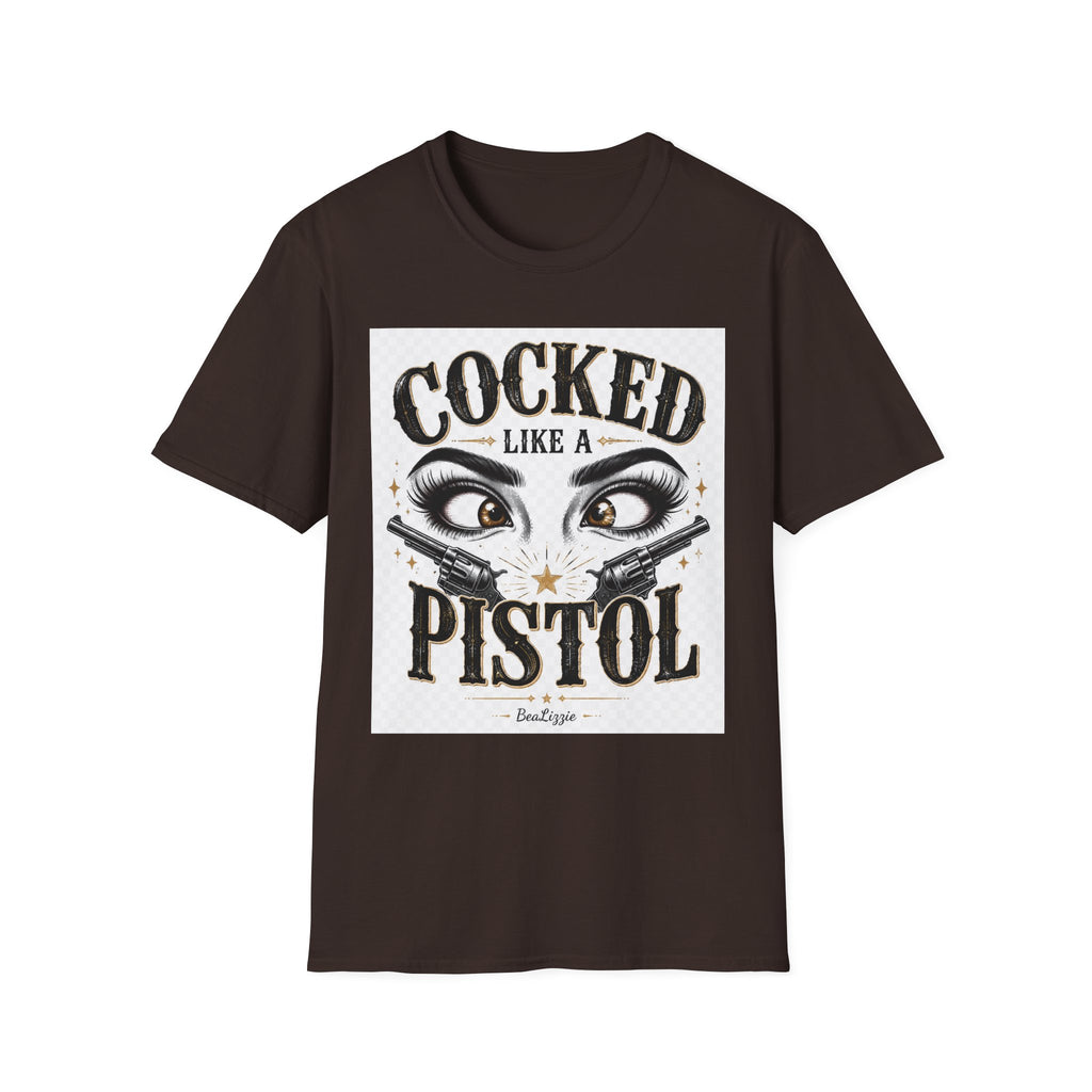 Cocked Like a Pistol T-Shirt — Retro Western Eyelash Graphic Tee