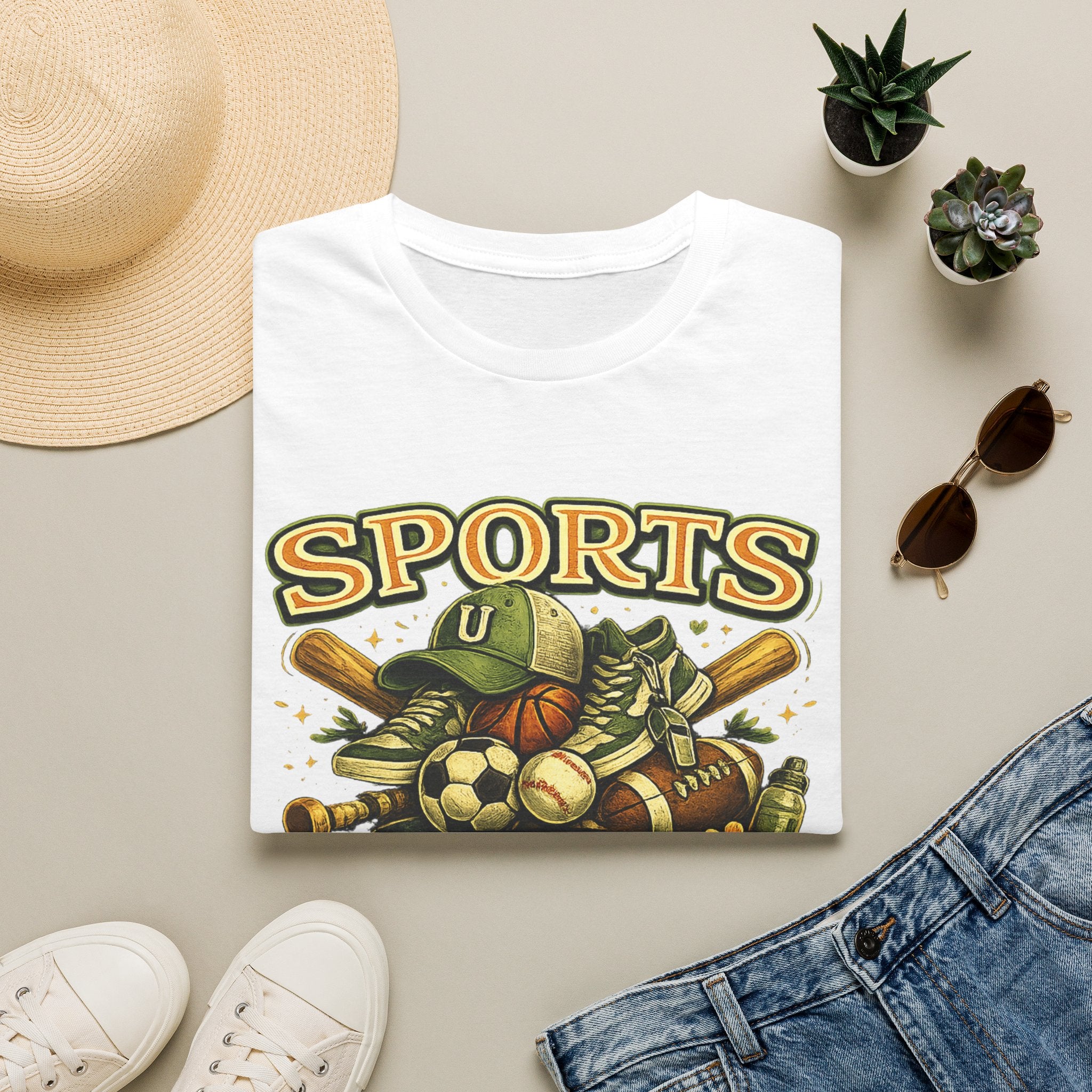 Sports Uncle T-Shirt — Vintage Multi-Sport Design (Baseball, Football, Soccer, Basketball)