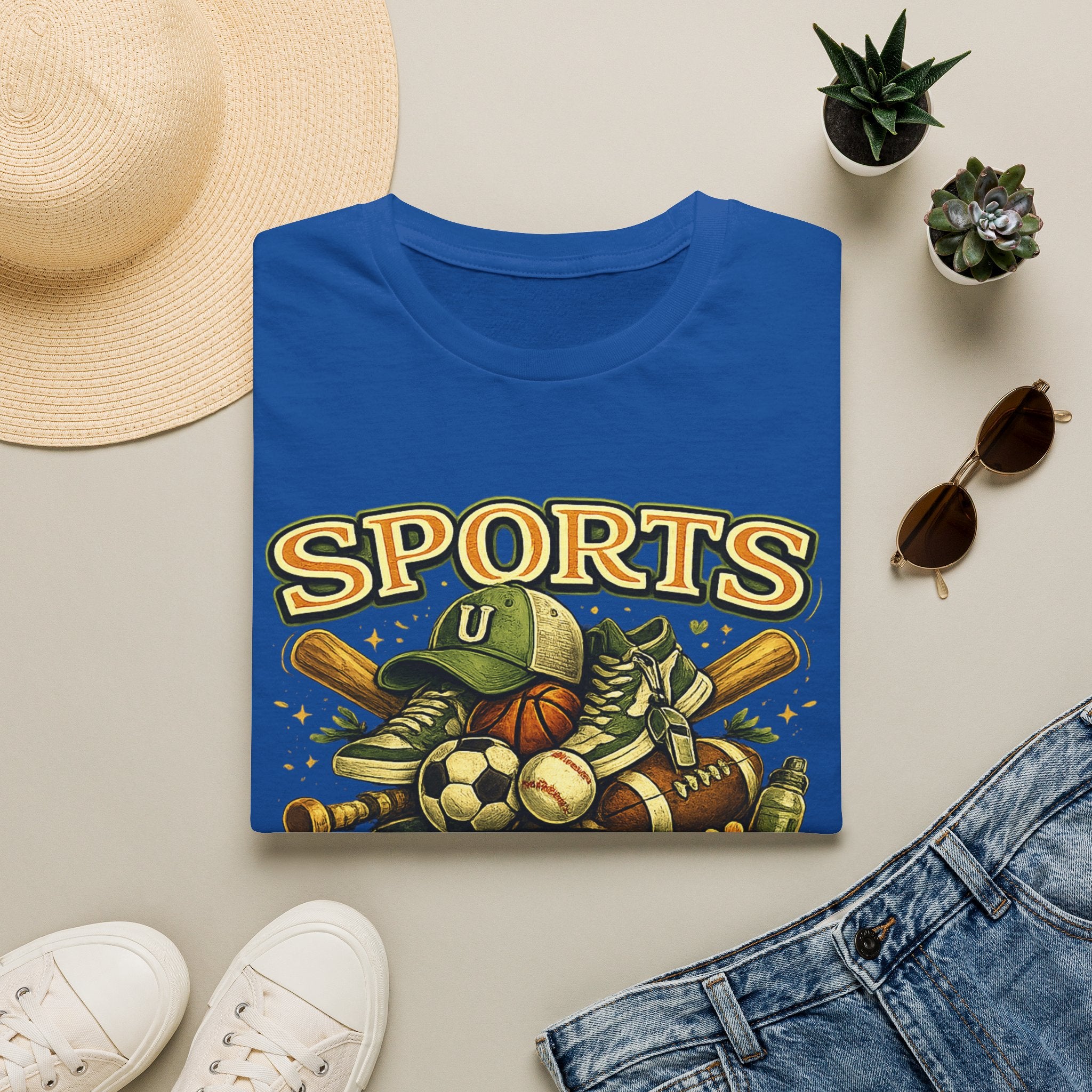 Sports Uncle T-Shirt — Vintage Multi-Sport Design (Baseball, Football, Soccer, Basketball)