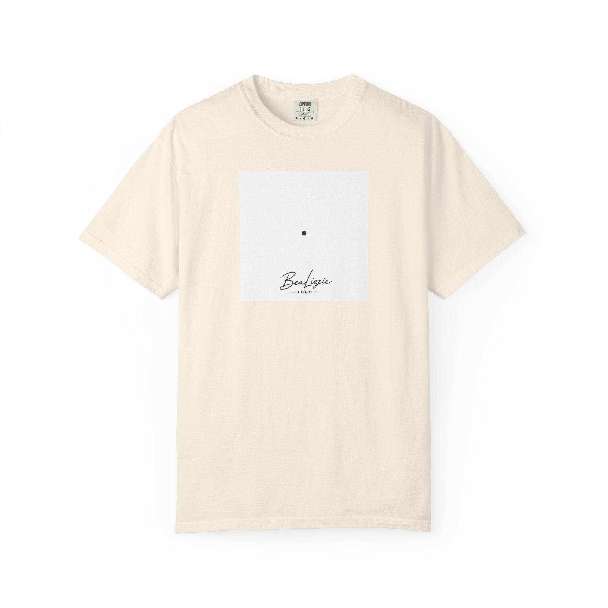 Minimalist "Breathe" Script T-Shirt — Small Center Dot Design