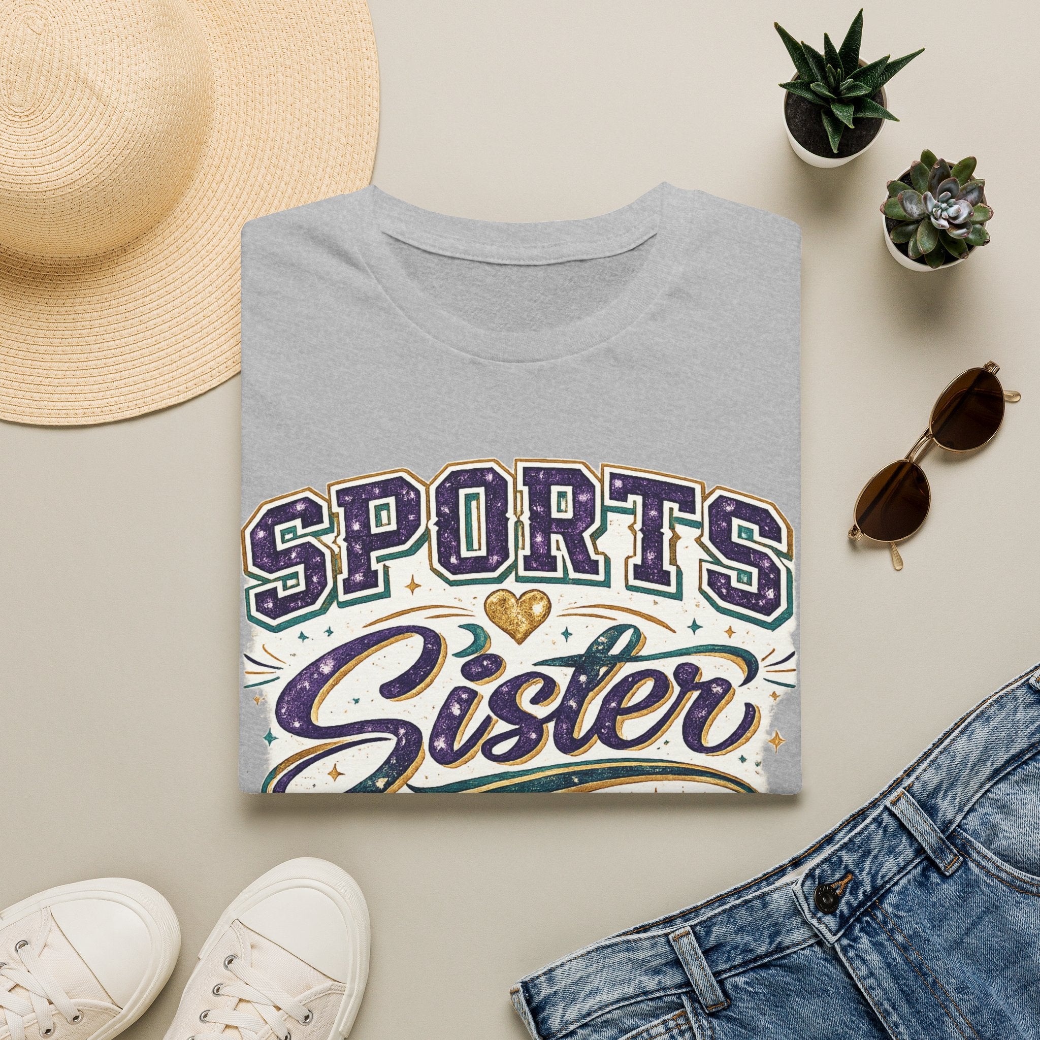 Sports Sister T-Shirt — Cheerful Athletic Sibling Tee