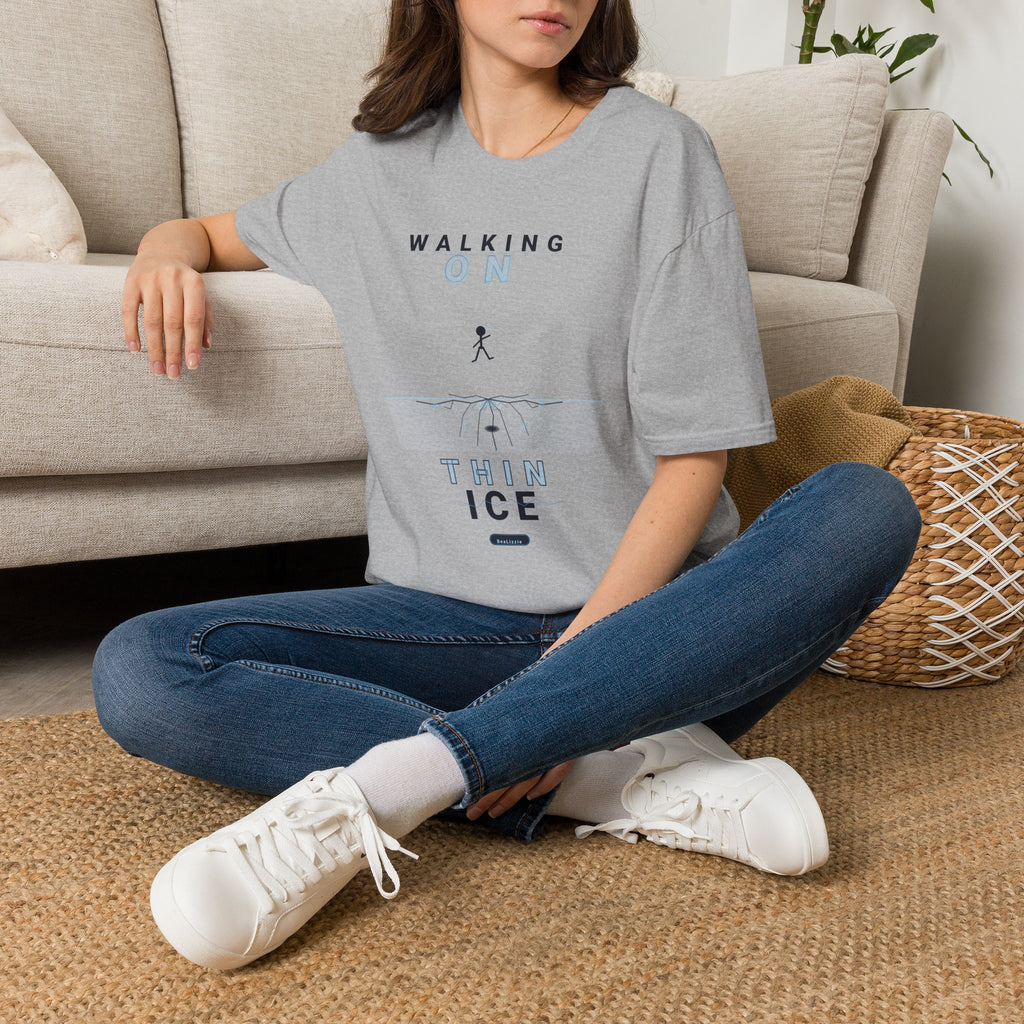 Walking On Thin Ice T-Shirt — Minimalist Motivational Tee