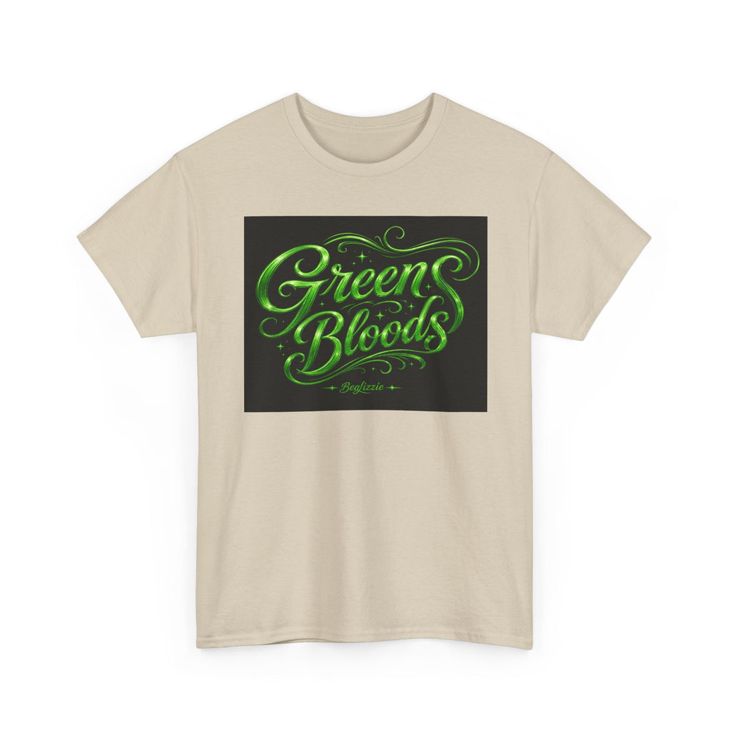 Green Bloods Graphic Tee — Neon Script St. Patrick’s Day Shirt