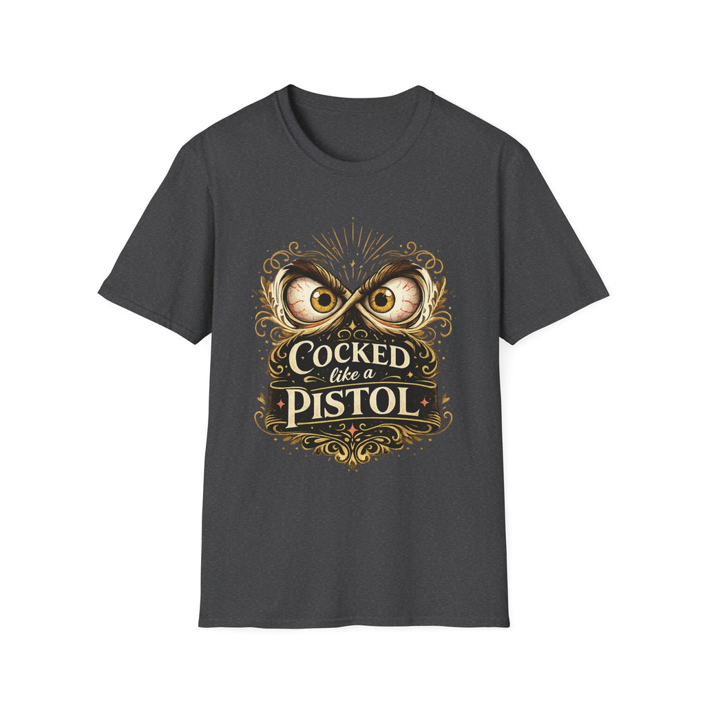 T-Shirt — "Cocked Like a Pistol" Owl Graphic Tee