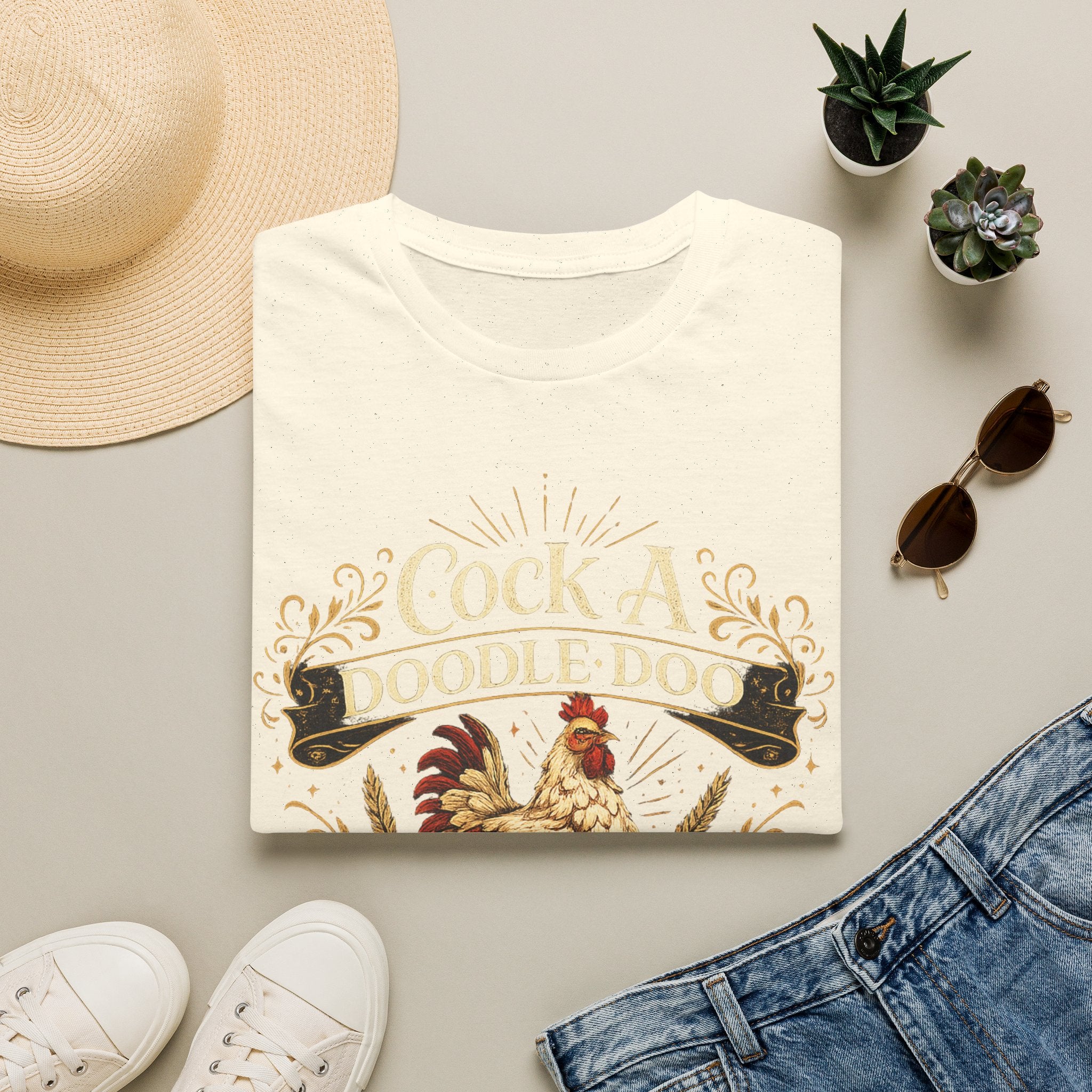 Cock A Doodle Doo T-Shirt — Funny Rooster Farmyard Graphic Tee