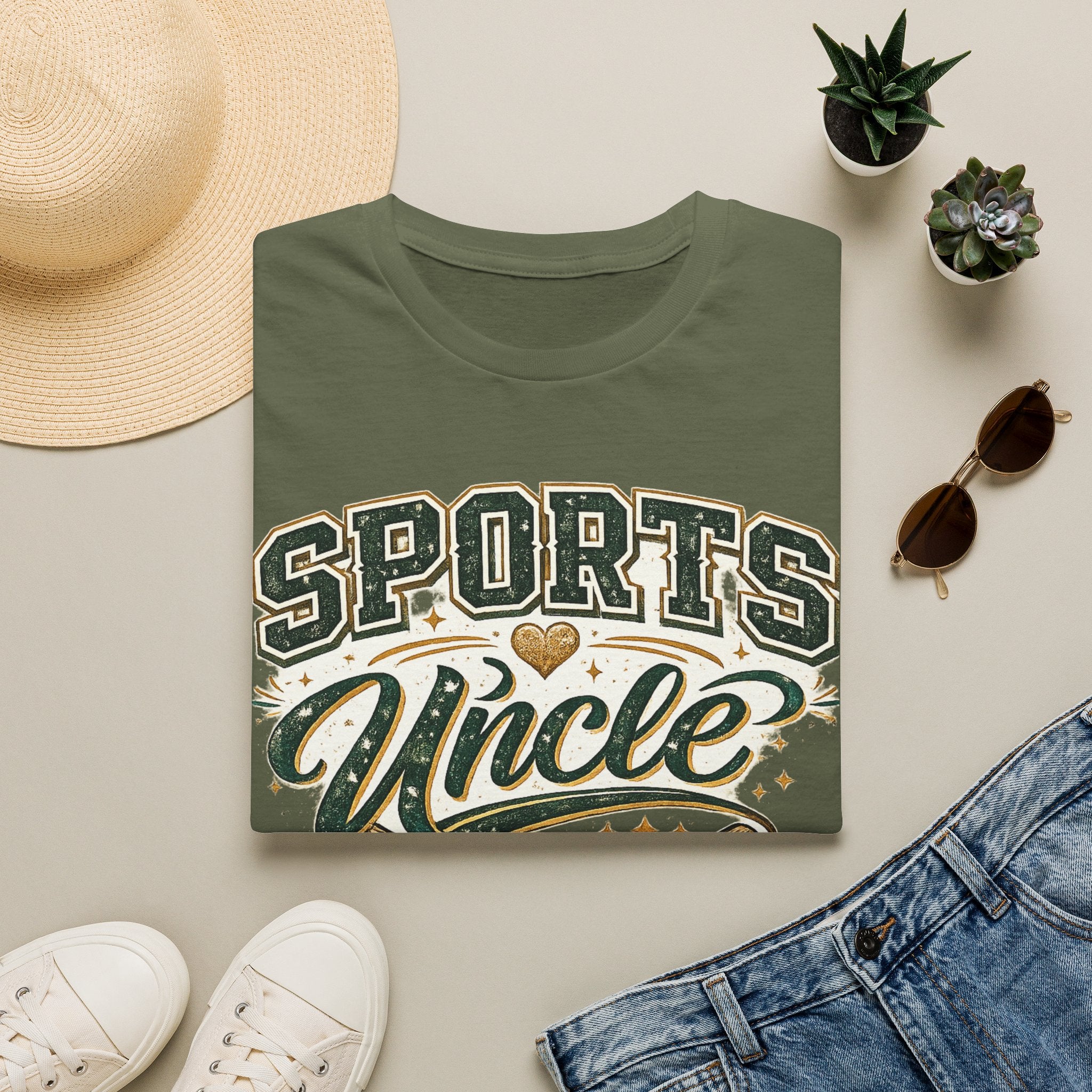Sports Uncle T-Shirt — Vintage Athletic Design (Baseball, Football, Basketball)