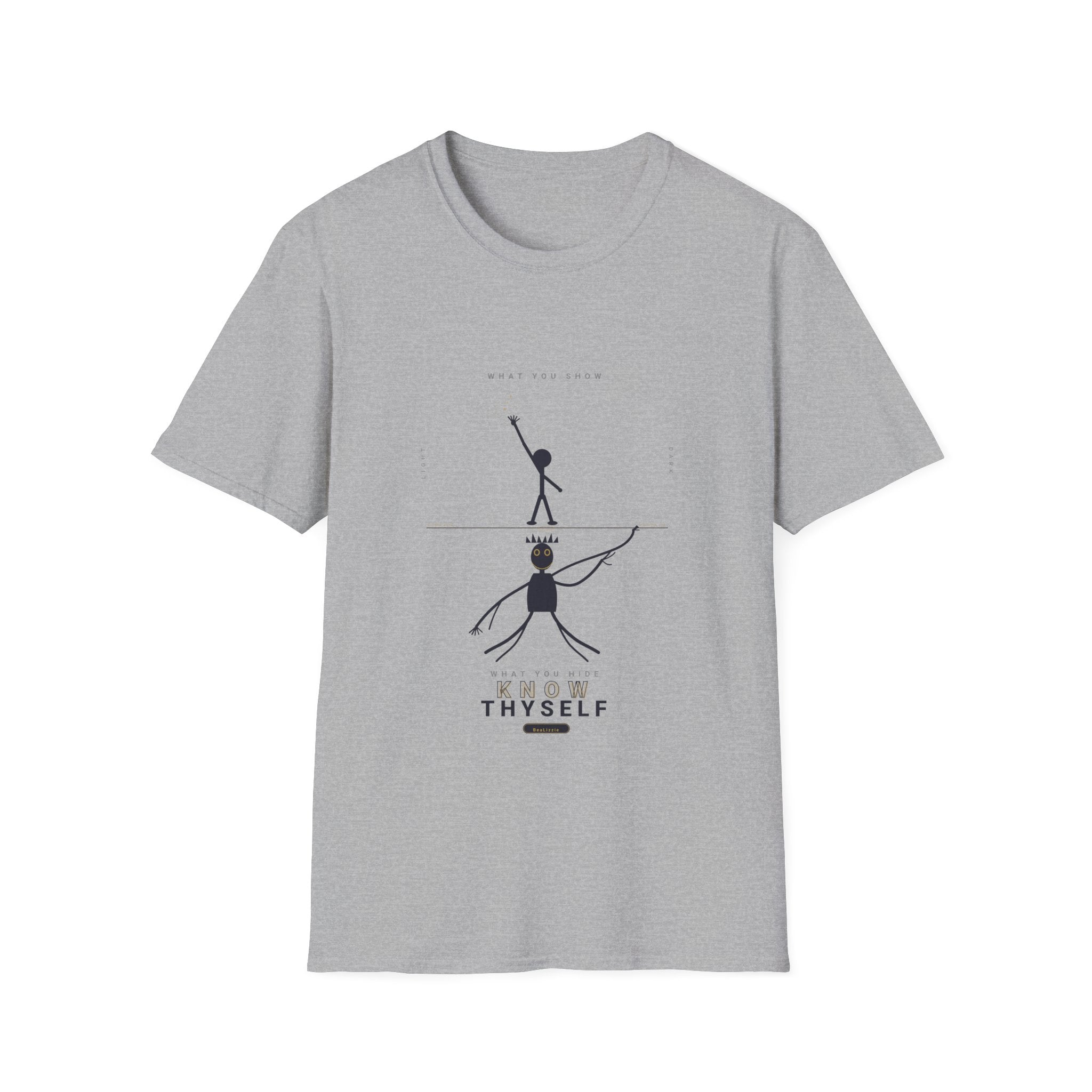 T‑Shirt — Minimalist 'Know Thyself' Stick Figure Motivational Tee